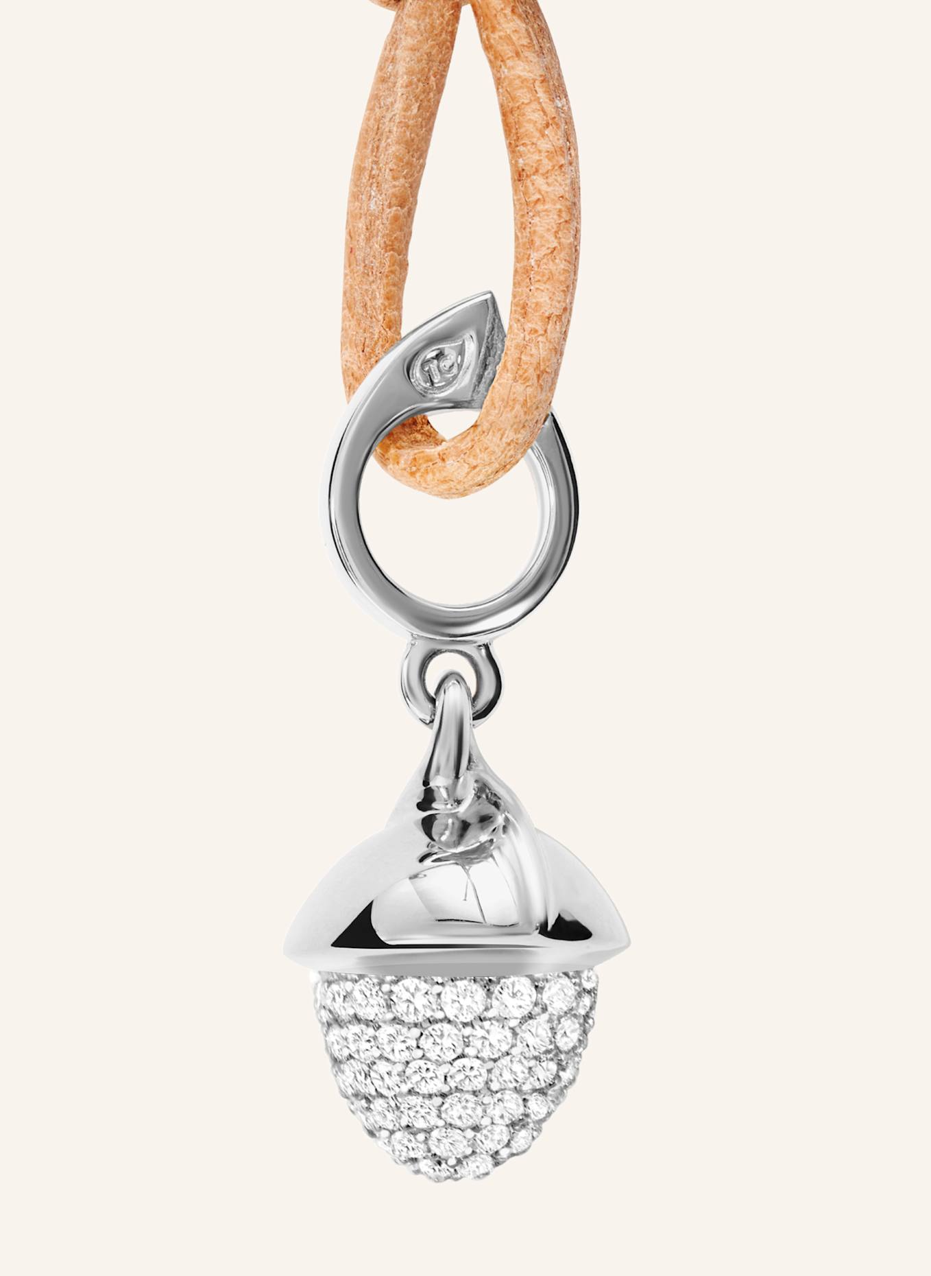 TAMARA COMOLLI Anhänger PENDANT MIKADO FLAMENCO DIAMOND PAVÉ mit Diamant Pavé 18K Weißgold: WEISSGOLD