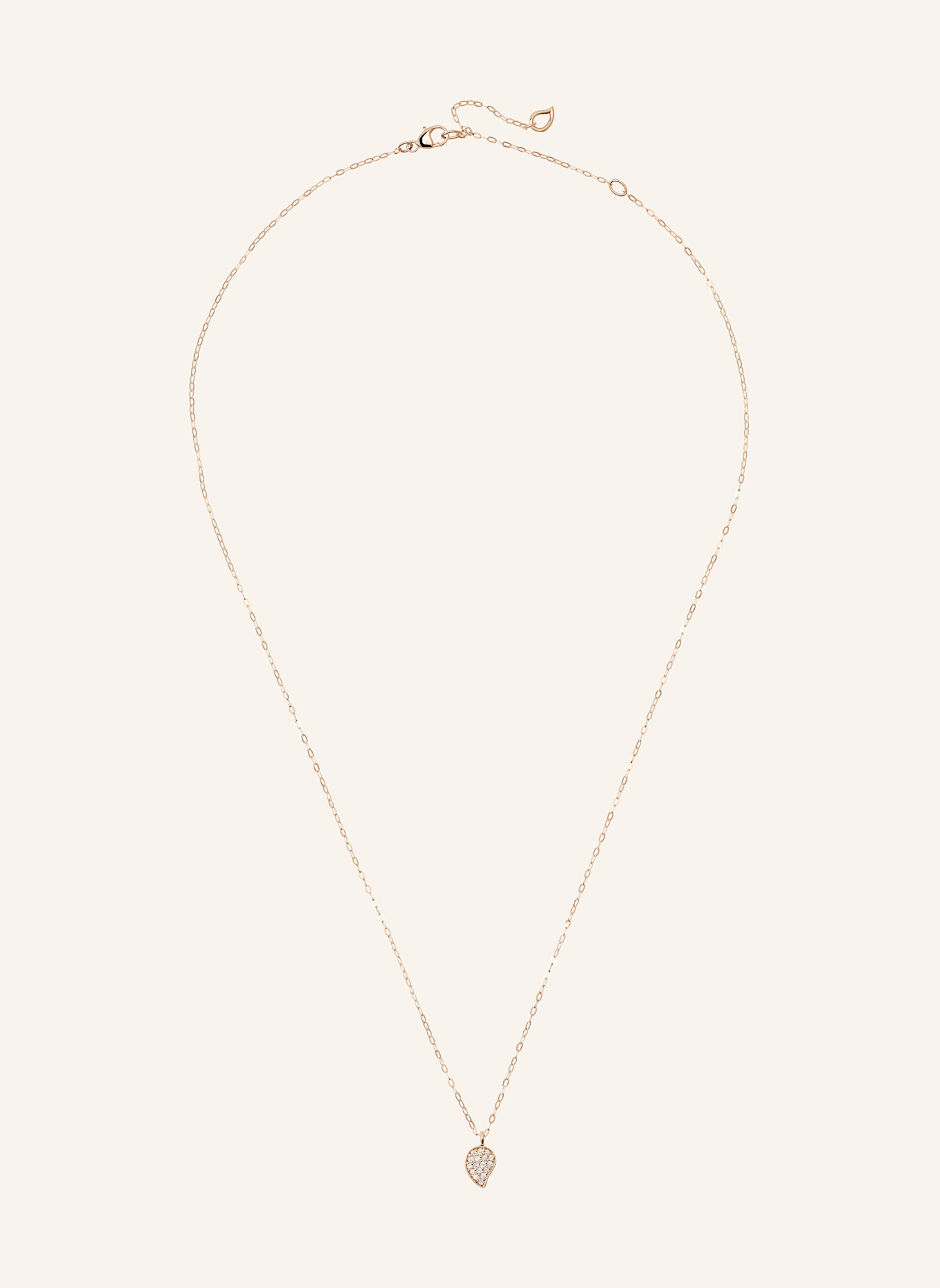 TAMARA COMOLLI Halskette CHAIN SPARKLE DROP DIAMOND PAVÉ, 1,0 MM, 45 CM aus 18 Karat Roségold mit Diamant Pavé: ROSÉGOLD