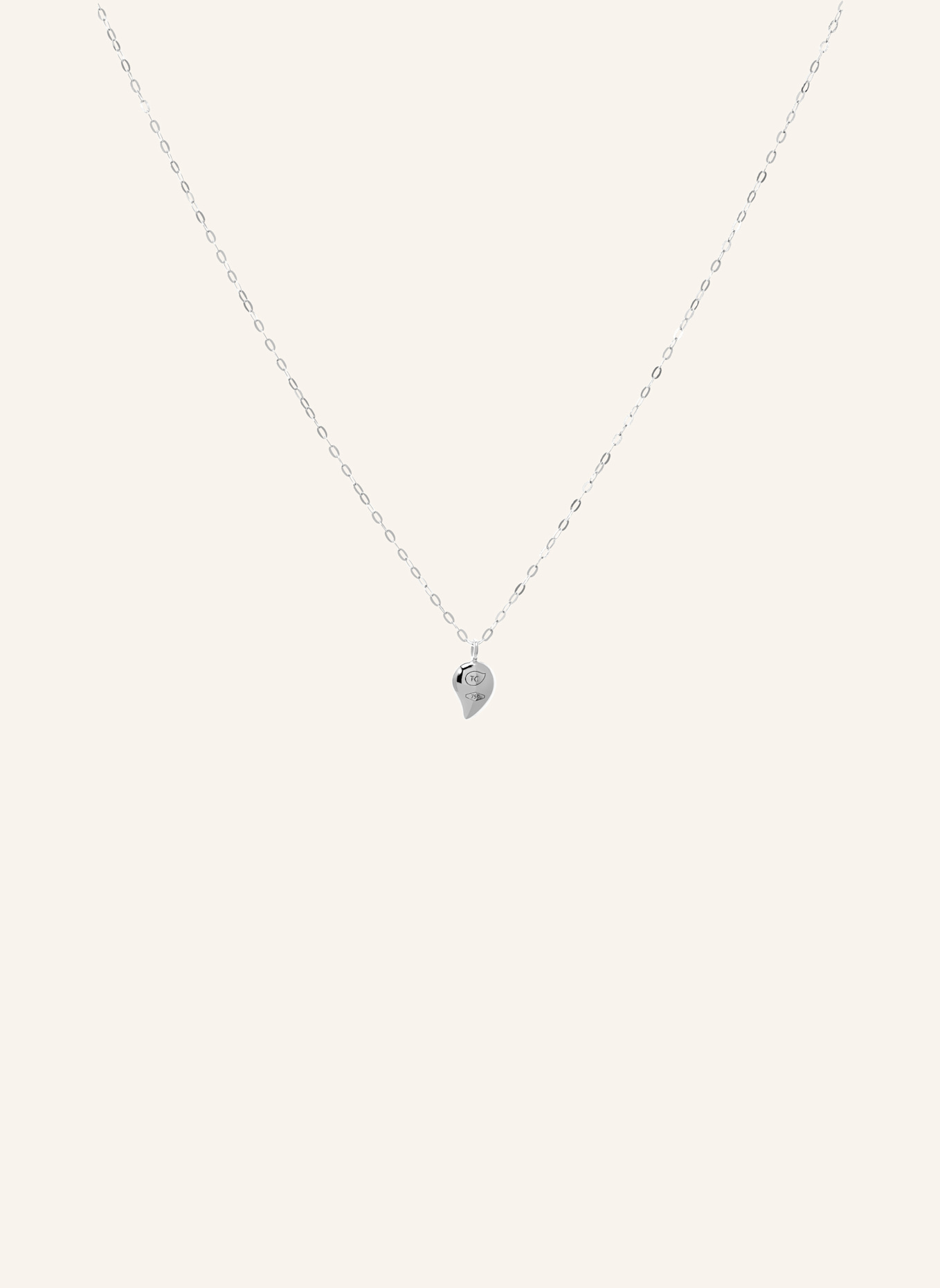TAMARA COMOLLI Halskette CHAIN SPARKLE DROP DIAMOND PAVÉ, 1,0 MM, 45 CM aus 18 Karat Weißgold mit Diamant Pavé: WEISSGOLD