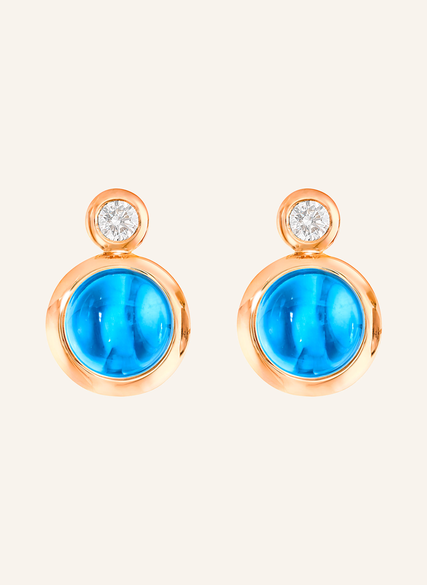 TAMARA COMOLLI Ohrstecker OHRSTECKER BOUTON SWISS TOPAZ / CLASSIC aus 18 Karat Roségold Swiss Topas: ROSÉGOLD