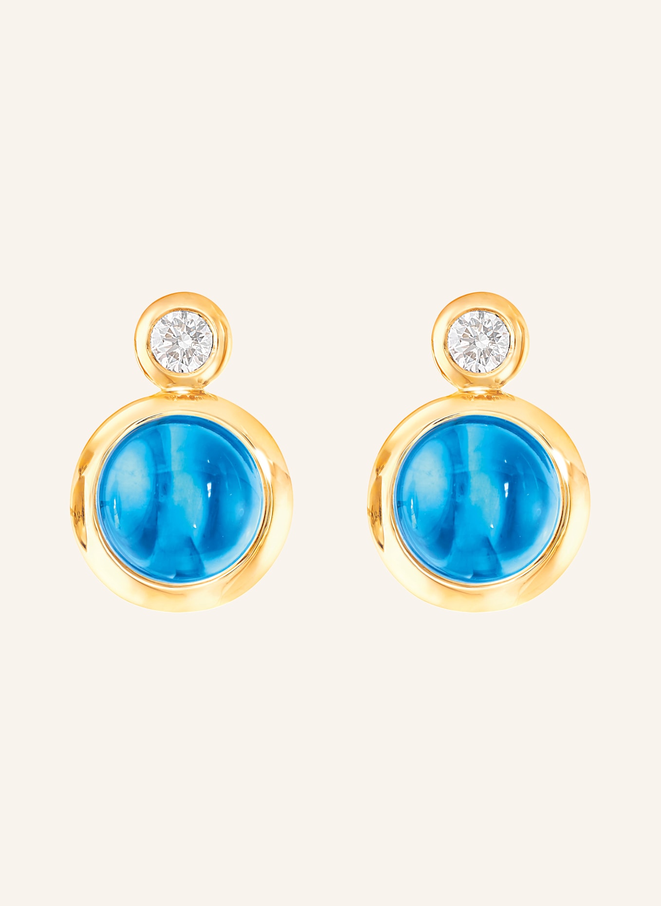 TAMARA COMOLLI Ohrstecker OHRSTECKER BOUTON SWISS TOPAZ / CLASSIC aus 18 Karat Gelbgold Swiss Topas: GOLD
