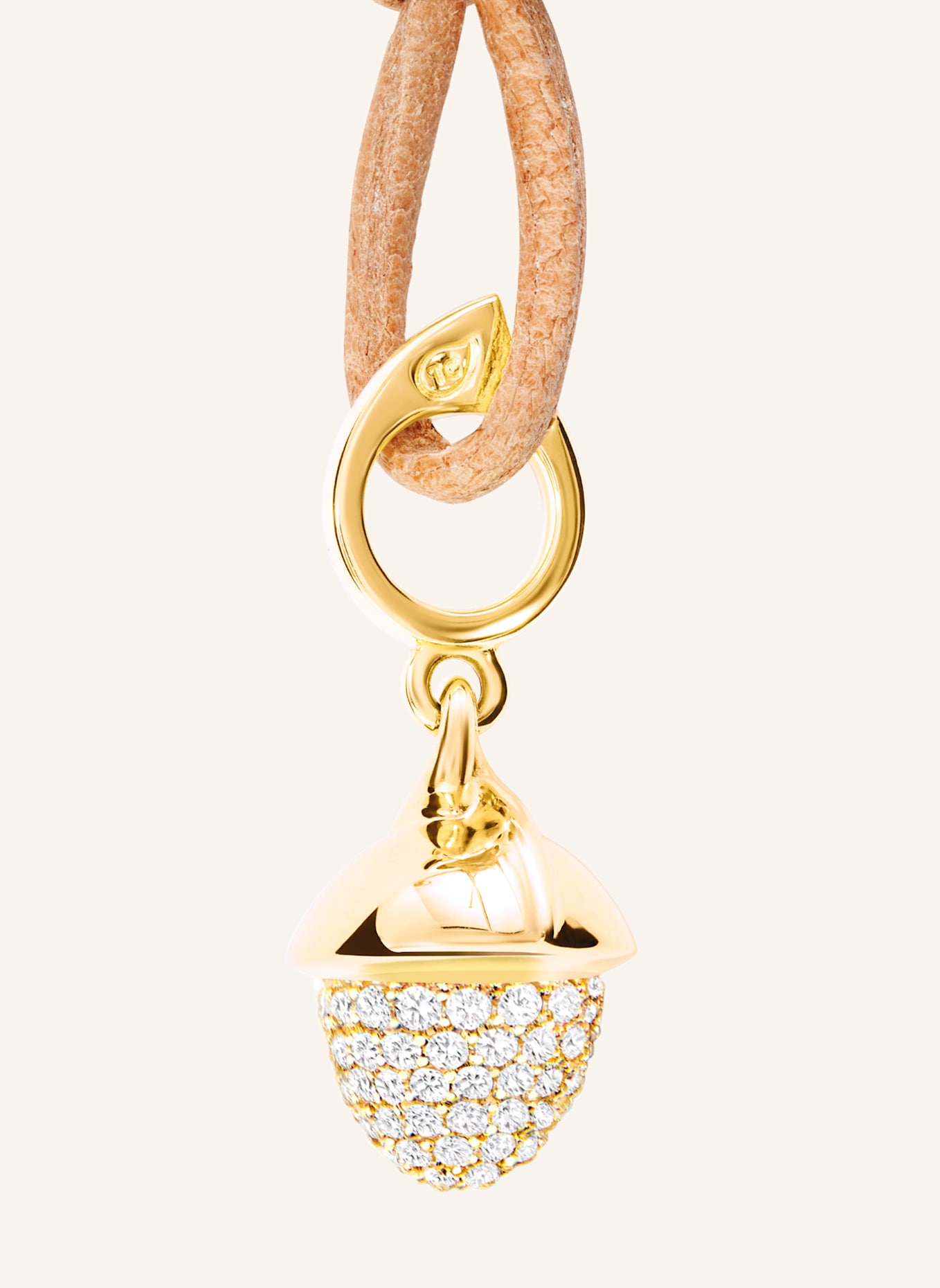 TAMARA COMOLLI Anhänger PENDANT MIKADO FLAMENCO DIAMOND PAVÉ mit Diamant Pavé 18K Gelbgold: GOLD