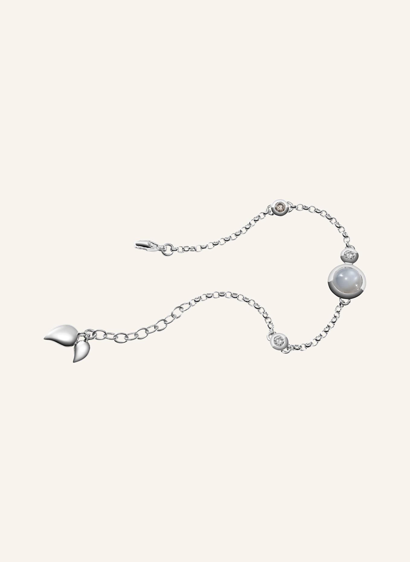 TAMARA COMOLLI Armband BRACELET BOUTON MINI CHAIN 'CASHMERE' - SMALL/MEDIUM 18K Weißgold: WEISSGOLD