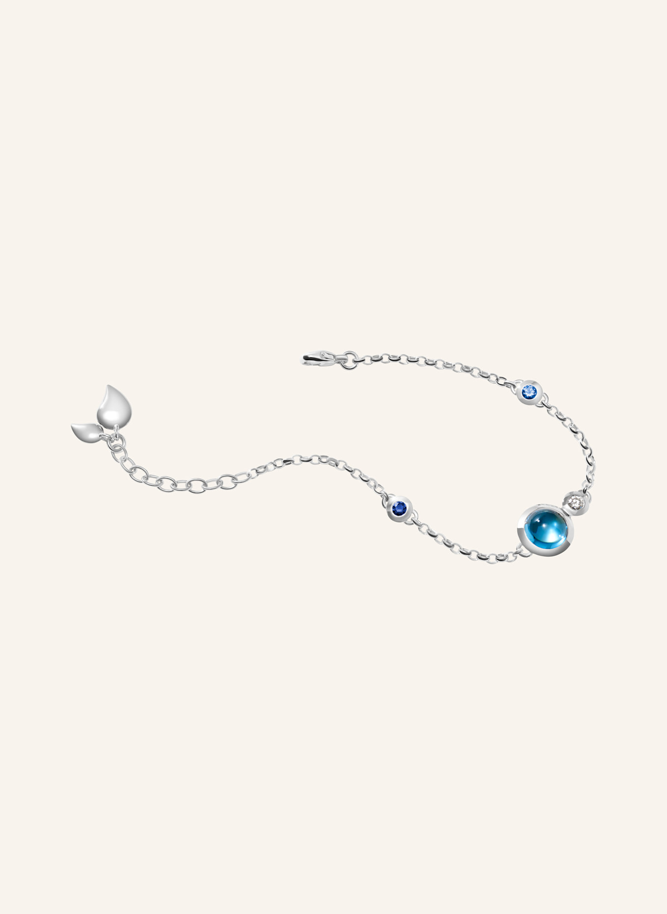 TAMARA COMOLLI Armband BRACELET BOUTON MINI CHAIN 'OCEAN' - SMALL/MEDIUM 18K Weißgold: WEISSGOLD