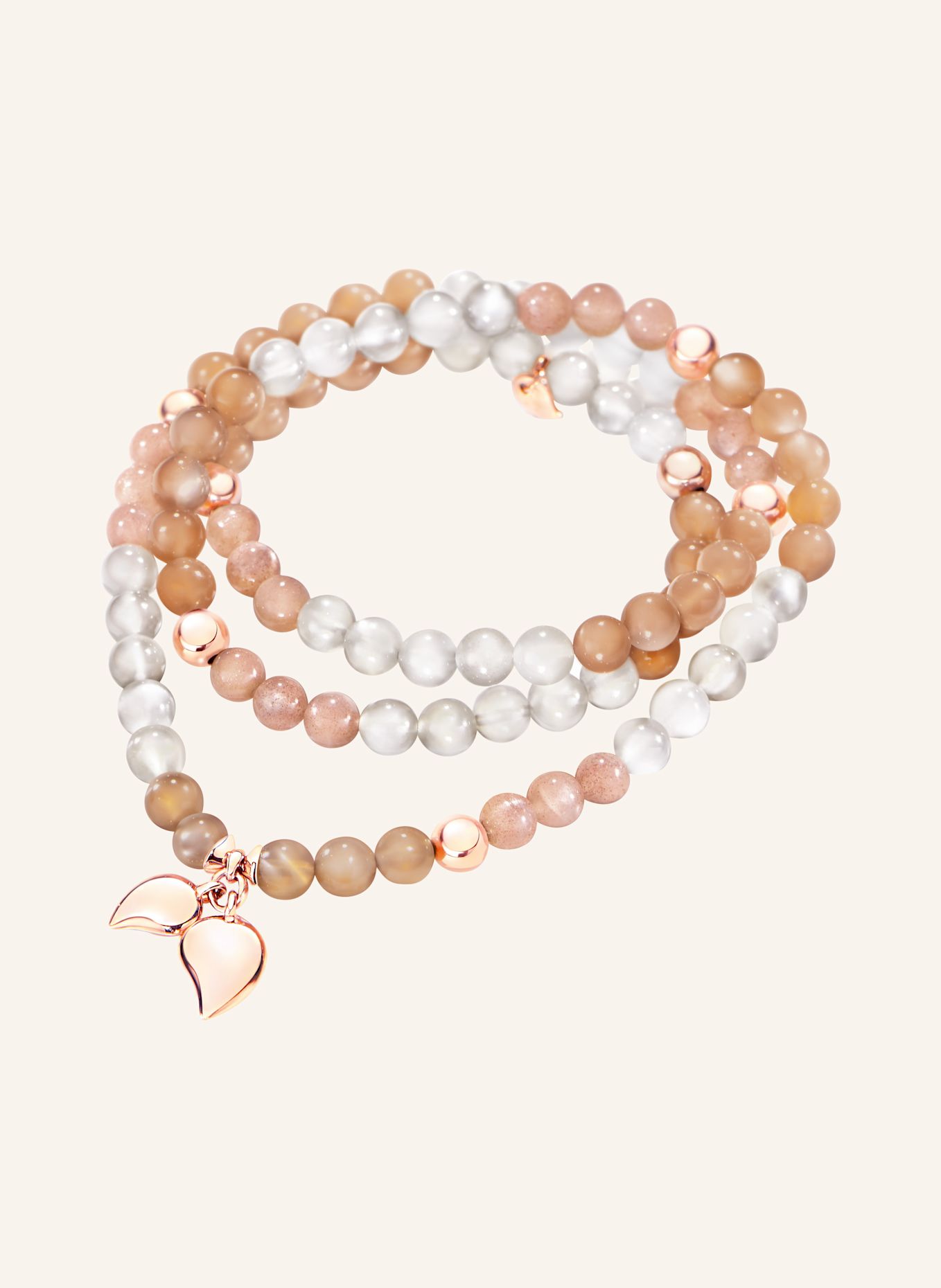 TAMARA COMOLLI Armband BRACELET INDIA 'CAMEL' MEDIUM aus 18 Karat Roségold und Mondsteinen: ROSÉGOLD