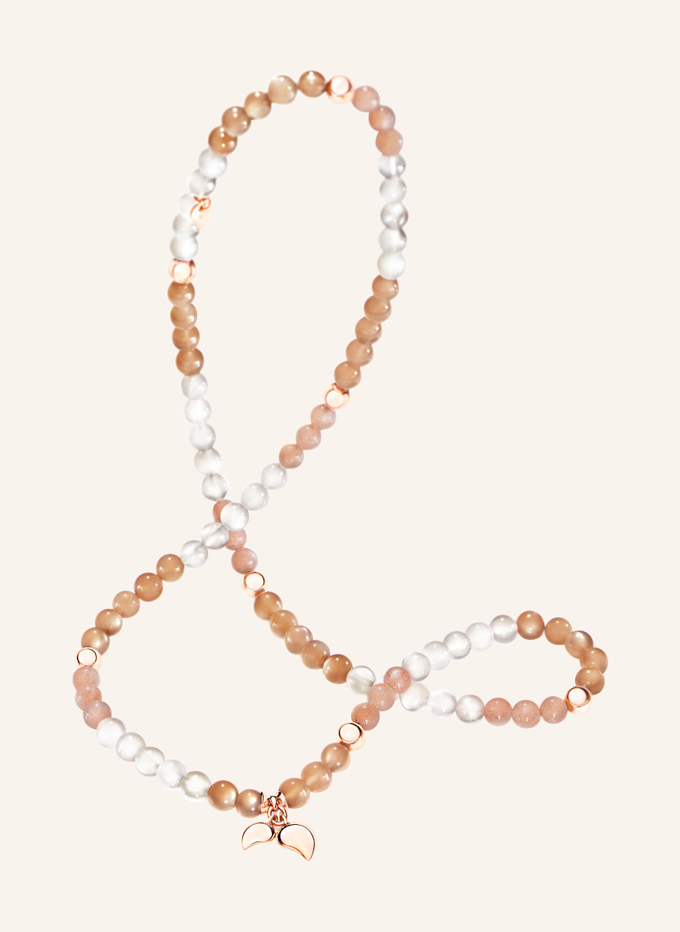 TAMARA COMOLLI Armband BRACELET INDIA 'CAMEL' MEDIUM aus 18 Karat Roségold und Mondsteinen: ROSÉGOLD