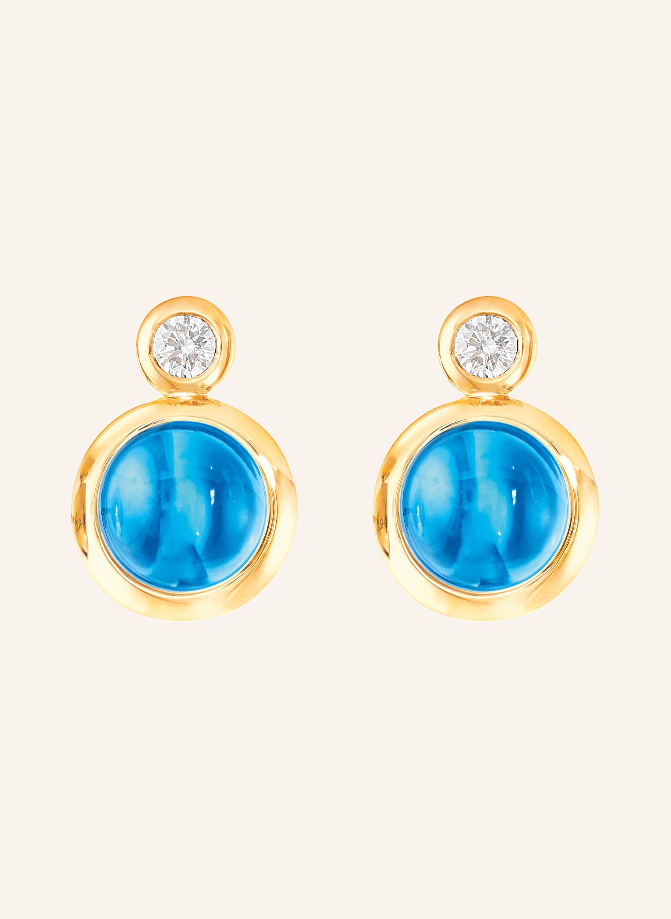 TAMARA COMOLLI Ohrstecker OHRSTECKER BOUTON SWISS TOPAZ / CLASSIC aus 18 Karat Gelbgold Swiss Topas: GOLD