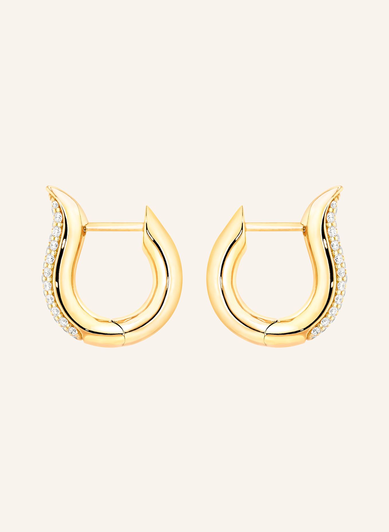 TAMARA COMOLLI Ohrstecker SIGNATURE OHRSTECKER HOOP SMALL DIAMOND PAVÉ 18K Gelbgold: GOLD