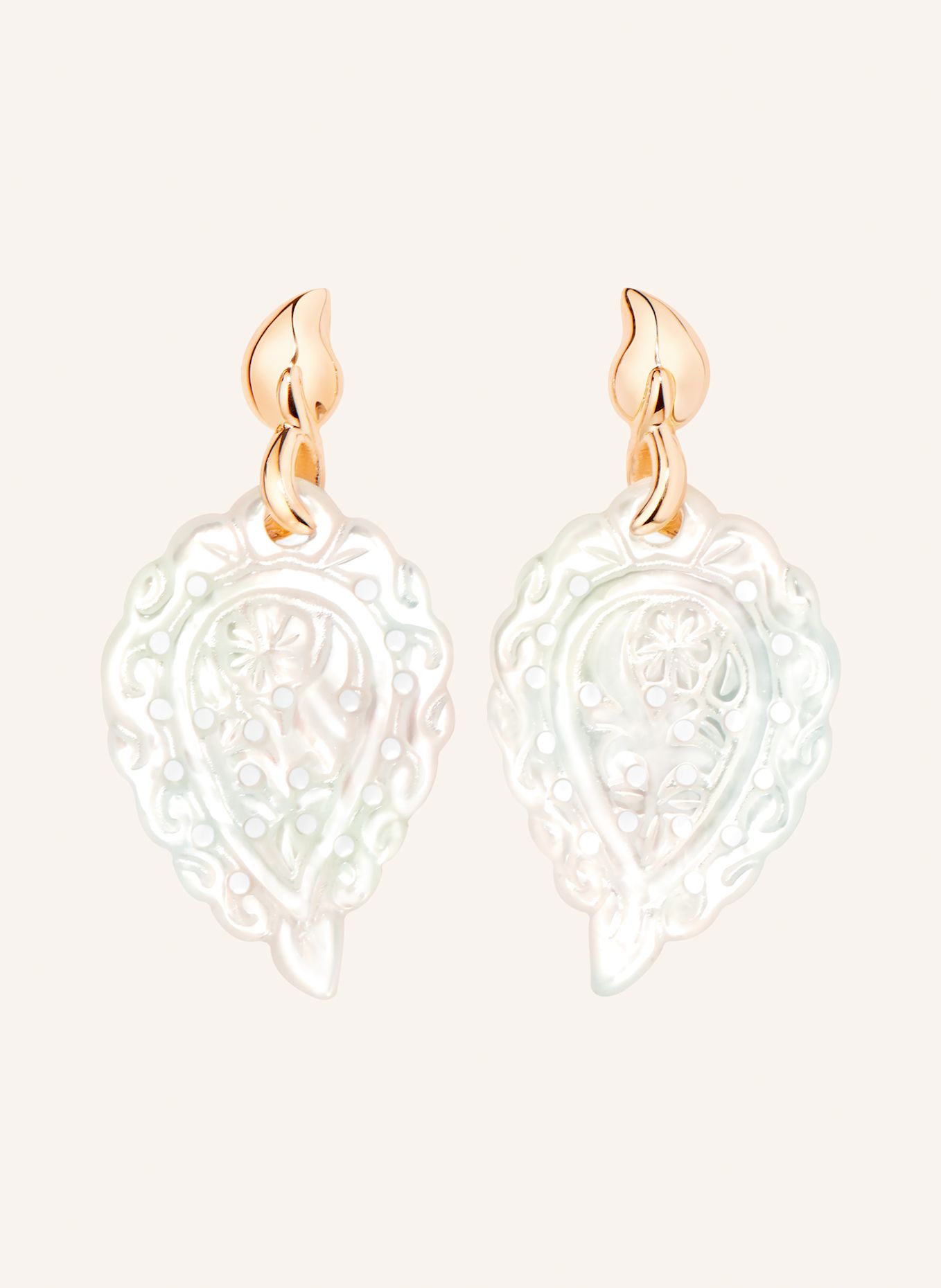 TAMARA COMOLLI Ohrhänger OHRHÄNGER INDIA MOTHER OF PEARL WHITE Perlmutt 18K Roségold: ROSÉGOLD