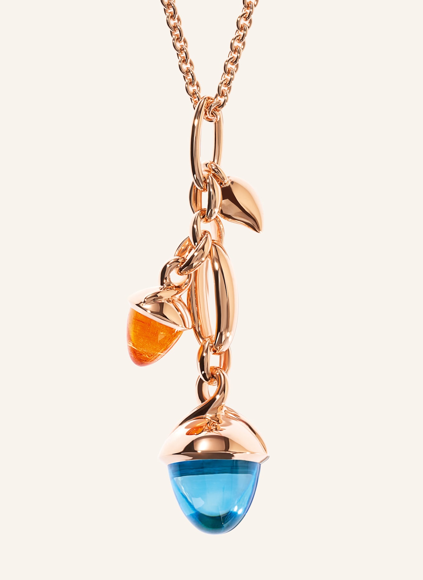 TAMARA COMOLLI Ohrhänger OHRHÄNGER MIKADO DANGLING 2 ACORNS - 'CANDY' 18K Roségold: ROSÉGOLD