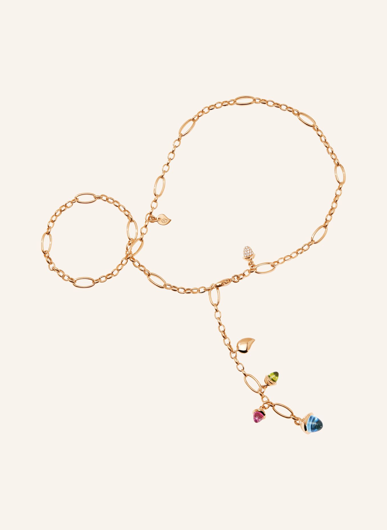 TAMARA COMOLLI Halskette NECKLACE MIKADO DELICATE 51 CM 'CANDY' WITH DIAMOND PAVÉ Candy mit Diamant Pavé: ROSÉGOLD