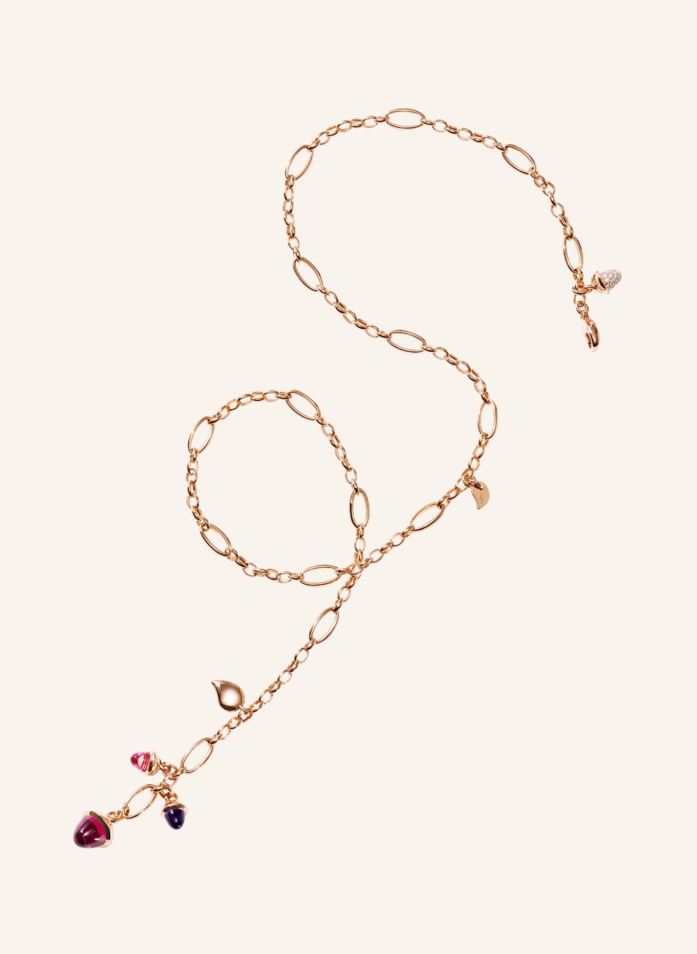 TAMARA COMOLLI Halskette NECKLACE MIKADO DELICATE 51 CM 'WILDBERRY' WITH DIAMOND PAVÉ 18K Roségold: ROSÉGOLD