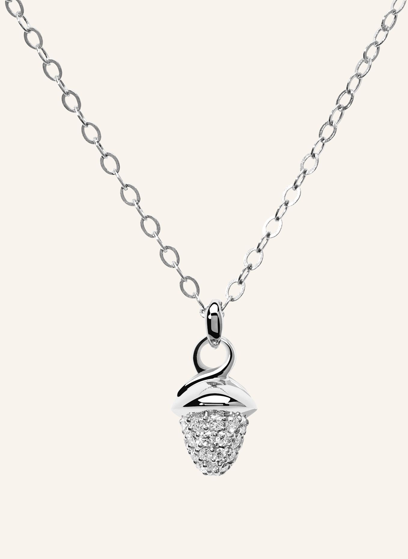 TAMARA COMOLLI Halskette NECKLACE 'MYMIKADO' WITH DIAMOND PAVÉ aus 18 Karat Weißgold mit Diamant Pavé: WEISSGOLD