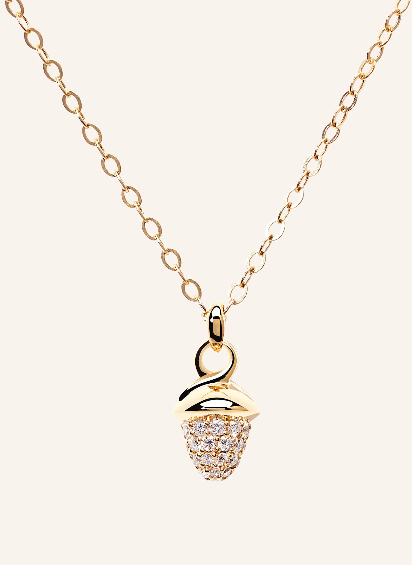 TAMARA COMOLLI Halskette NECKLACE 'MYMIKADO' WITH DIAMOND PAVÉ aus 18 Karat Gelbgold mit Diamant Pavé: GOLD