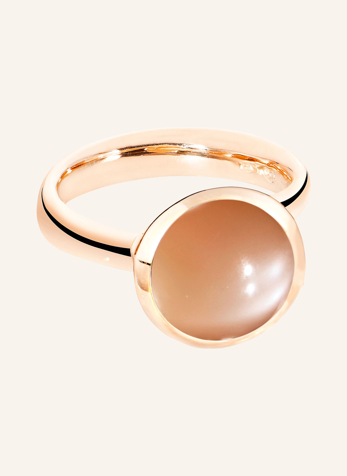 TAMARA COMOLLI Ring RING BOUTON LARGE MOONSTONE BROWN aus 18K Roségold mit Brauner Mondstein: ROSÉGOLD