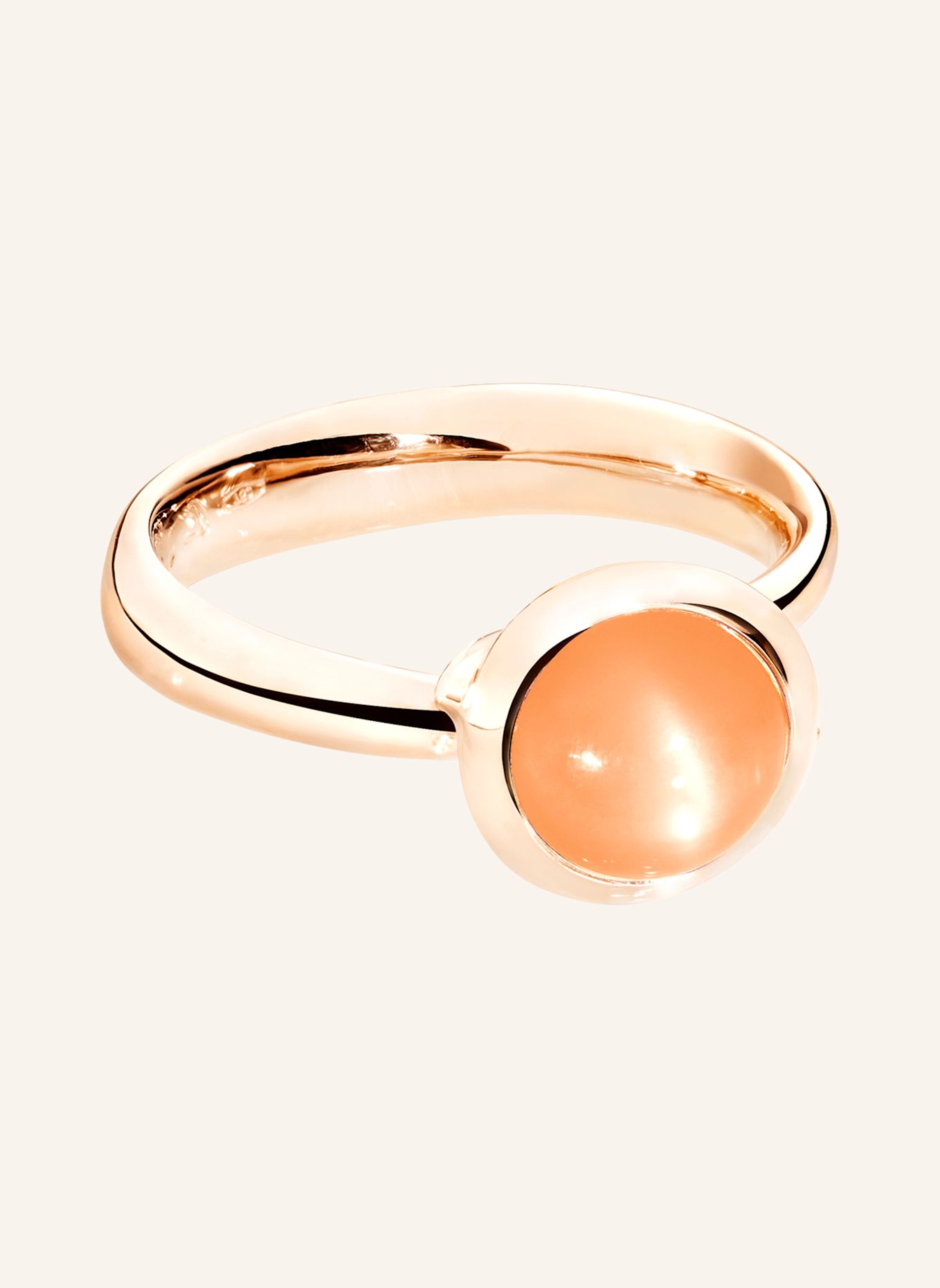 TAMARA COMOLLI Ring RING BOUTON SMALL MOONSTONE ORANGE aus 18K Roségold mit oranger Mondstein: ROSÉGOLD