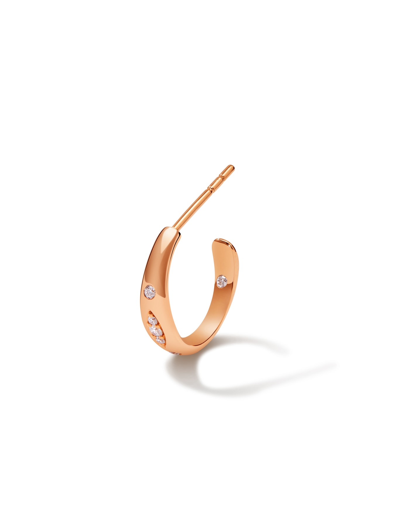 TAMARA COMOLLI Ohrringe OHRRINGE GYPSY HOOP SMALL aus 18 Karat Roségold mit Diamant Pavé, Farbe: ROSÉGOLD (Bild 2)