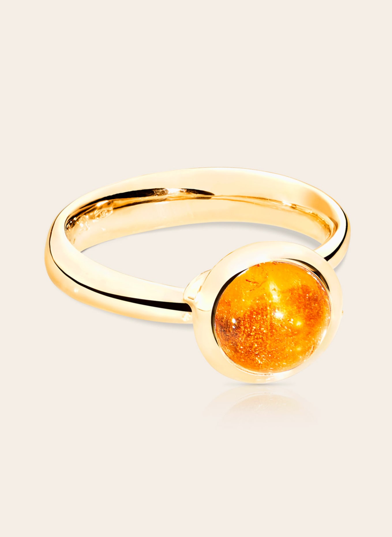TAMARA COMOLLI Ring BOUTON SMALL aus 18K Gelbgold mit Mandarin Granat, Farbe: GOLD (Bild 1)
