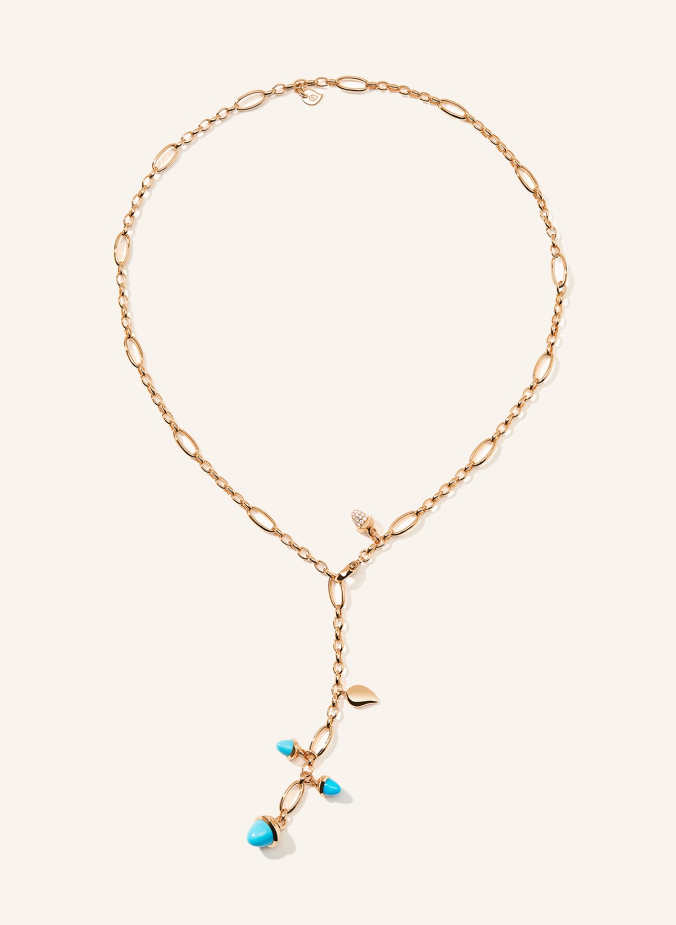 TAMARA COMOLLI Halskette MIKADO COLLIER DELICATE Türkis mit Diamant Pavé, Farbe: GOLD (Bild 1)