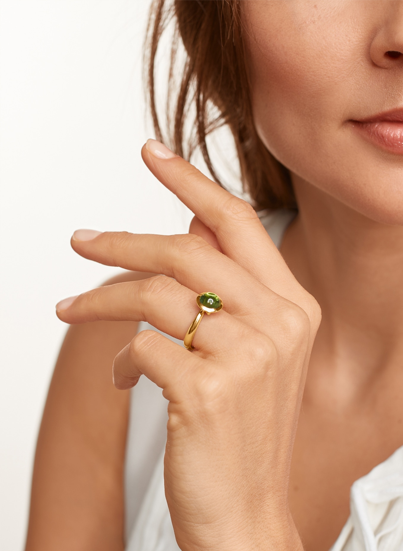 TAMARA COMOLLI Ring BOUTON SMALL aus 18K Gelbgold mit Peridot, Farbe: GOLD (Bild 2)