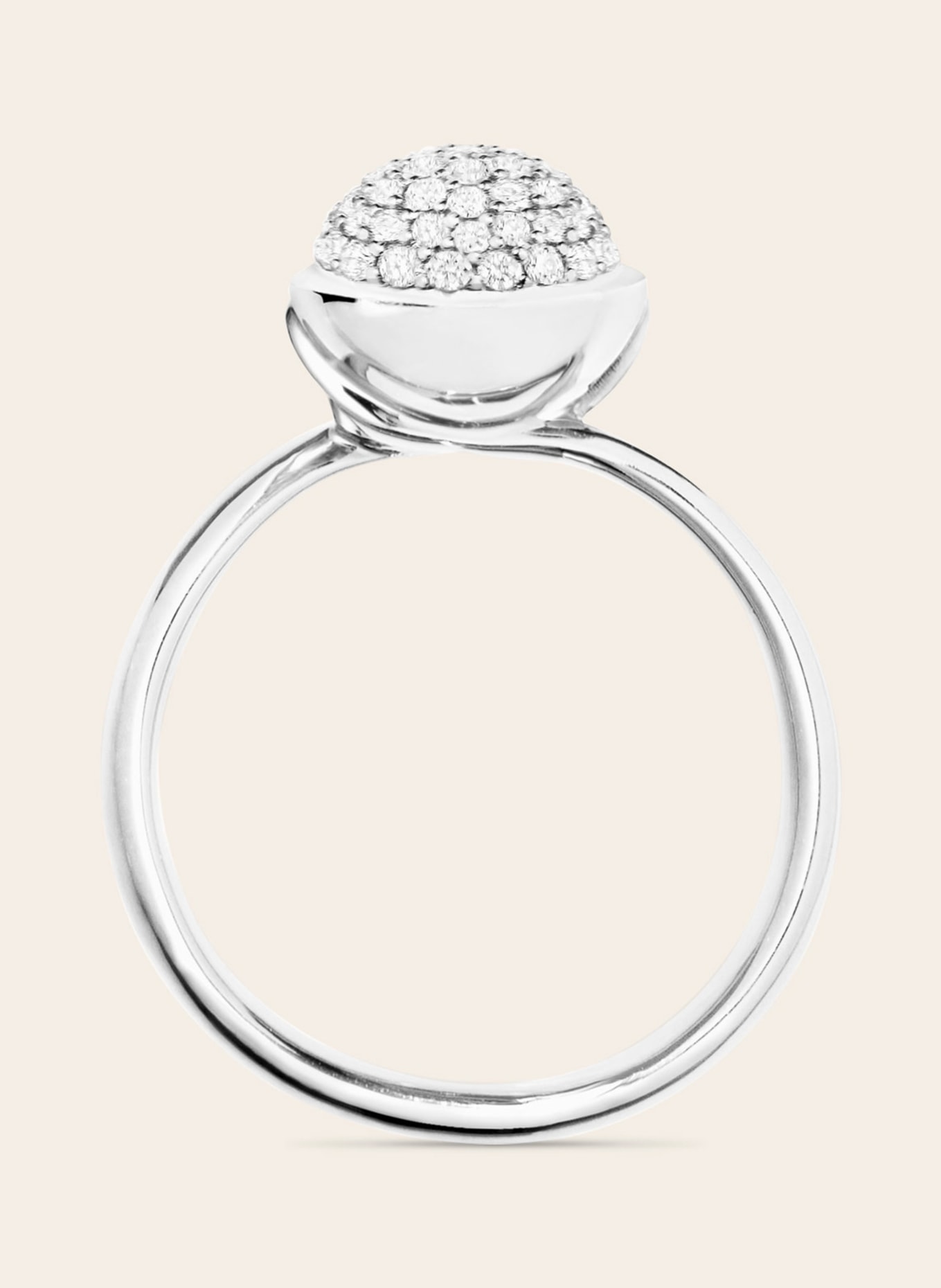 TAMARA COMOLLI Ring BOUTON SMALL aus 18K Weißgold mit Diamant Pavé, Farbe: WEISSGOLD (Bild 4)