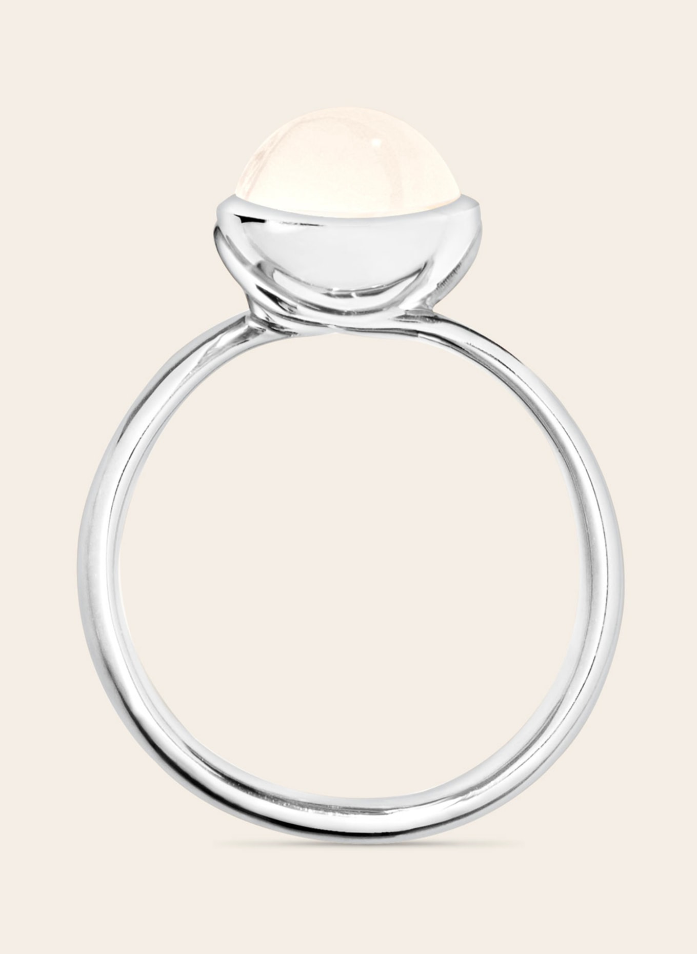 TAMARA COMOLLI Ring BOUTON SMALL aus 18K Weißgold mit sand Mondstein, Farbe: WEISSGOLD (Bild 2)