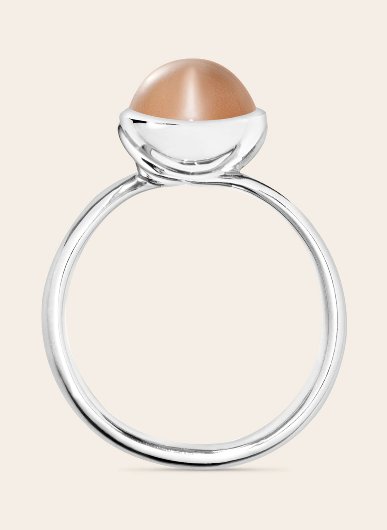 TAMARA COMOLLI Ring BOUTON SMALL aus 18K Weißgold mit Brauner Mondstein, Farbe: WEISSGOLD (Bild 4)
