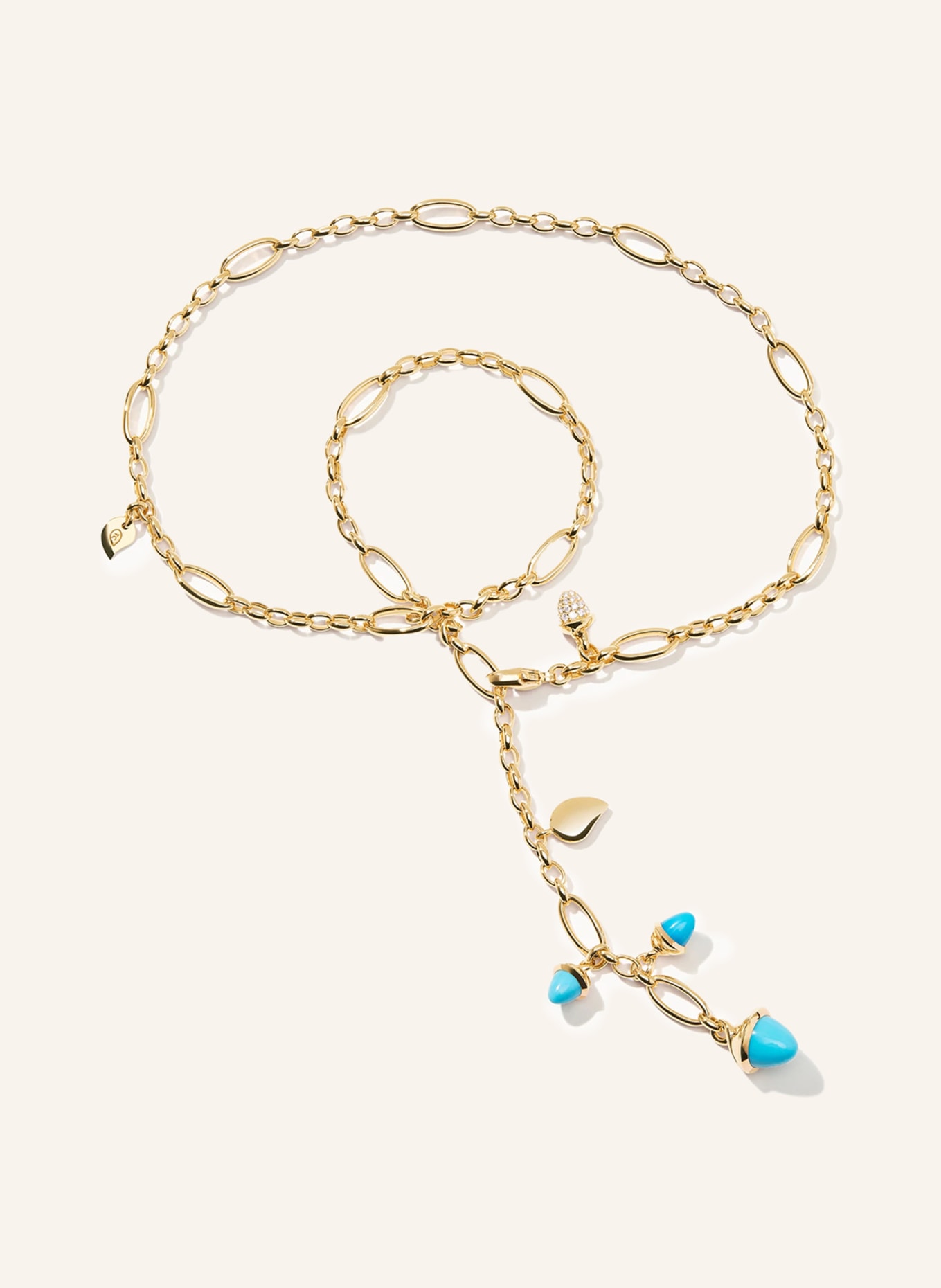 TAMARA COMOLLI Halskette MIKADO COLLIER DELICATE Türkis mit Diamant Pavé, Farbe: GOLD (Bild 3)