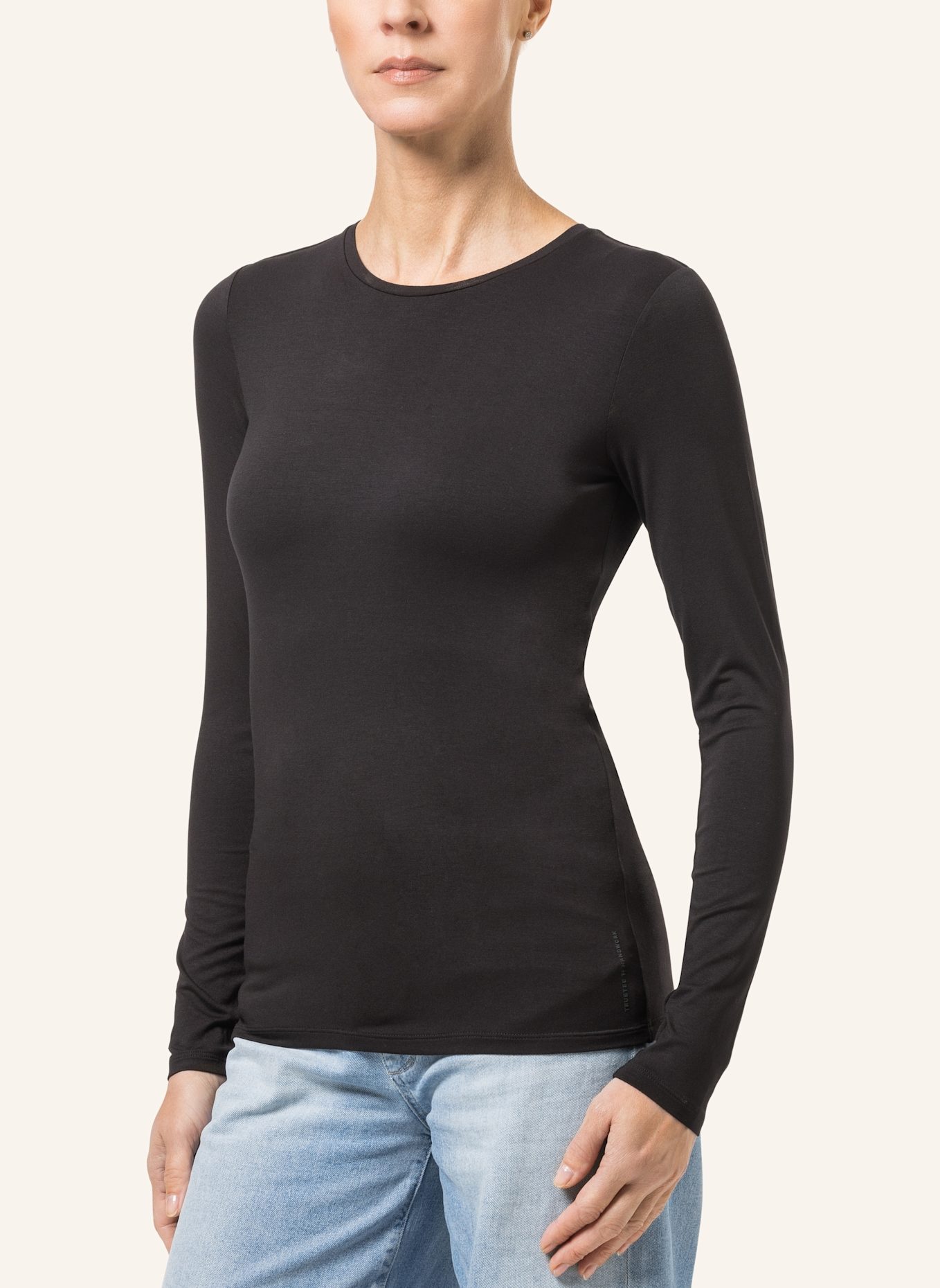 TRUSTED HANDWORK Round Neck 1/1-Sleeve T-Shirt, Farbe: SCHWARZ (Bild 4)