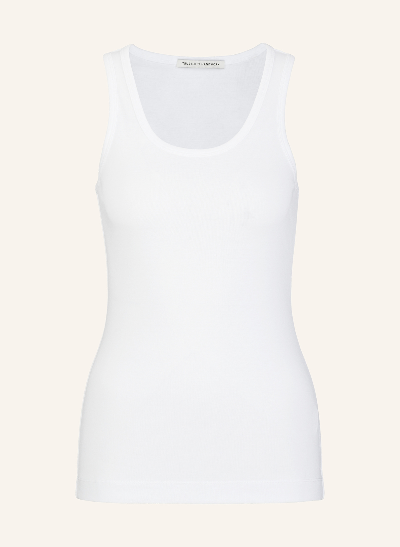 TRUSTED HANDWORK Tank Top - 1x1 Rib, Farbe: WEISS (Bild 1)