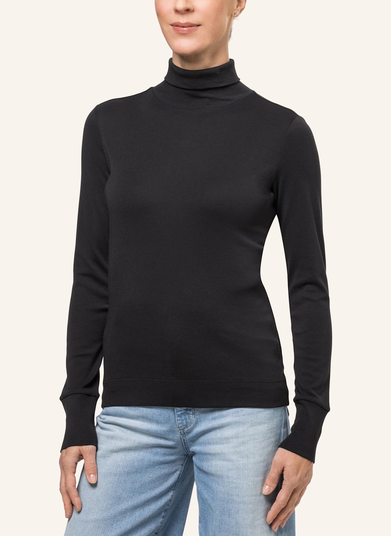 TRUSTED HANDWORK Roll Neck 1/1-Sleeve T-Shirt, Farbe: SCHWARZ (Bild 3)