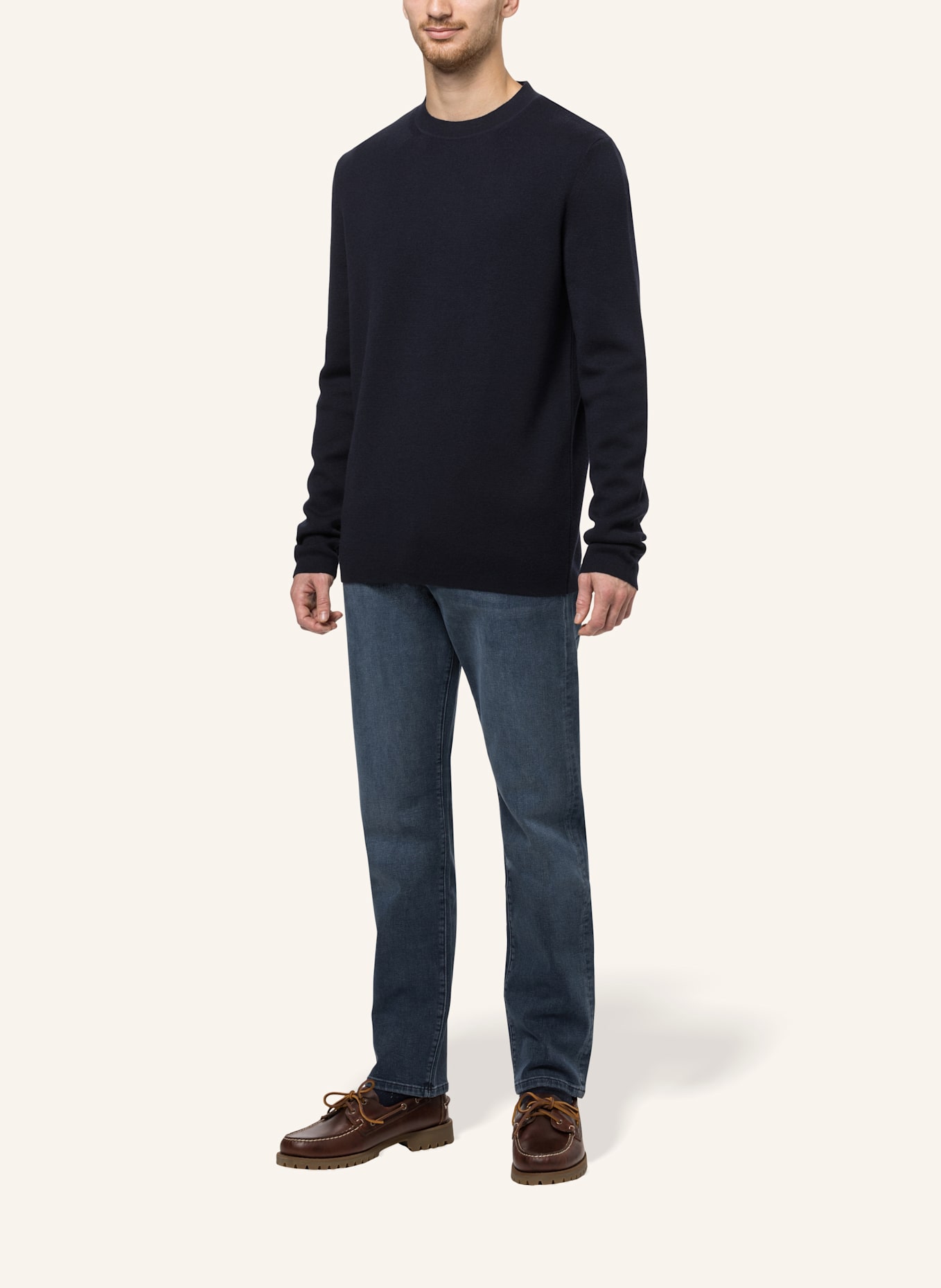 TRUSTED HANDWORK Crew Neck 1/1-Sleeve Pullover, Farbe: BLAU (Bild 5)