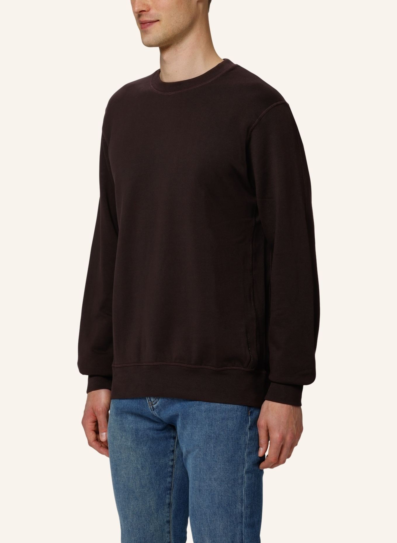 TRUSTED HANDWORK Round Neck 1/1-Sleeve Sweatshirt, Farbe: BRAUN (Bild 5)