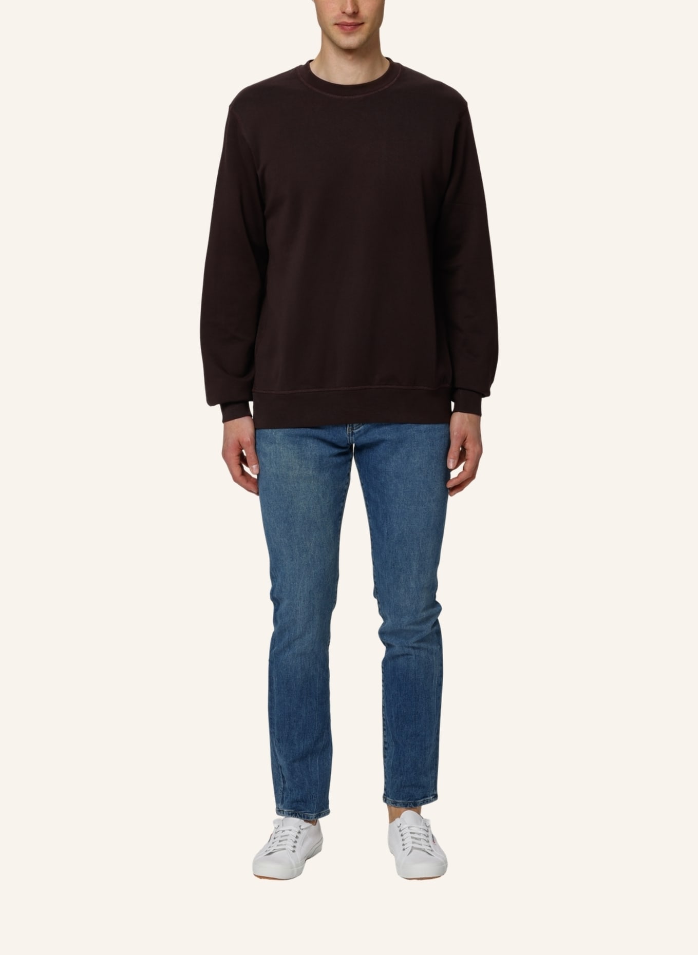 TRUSTED HANDWORK Round Neck 1/1-Sleeve Sweatshirt, Farbe: BRAUN (Bild 3)