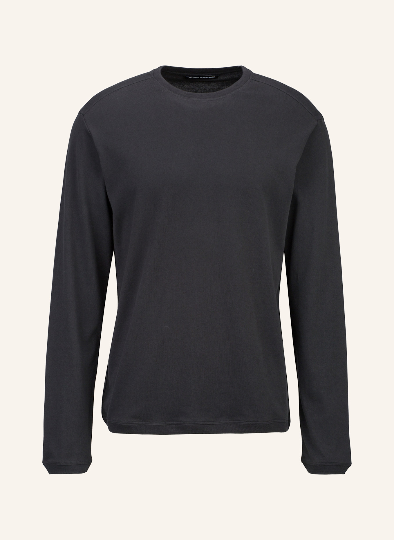 TRUSTED HANDWORK Round Neck 1/1-Sleeve T-Shirt with Flatknit Detail, Farbe: GRAU (Bild 1)