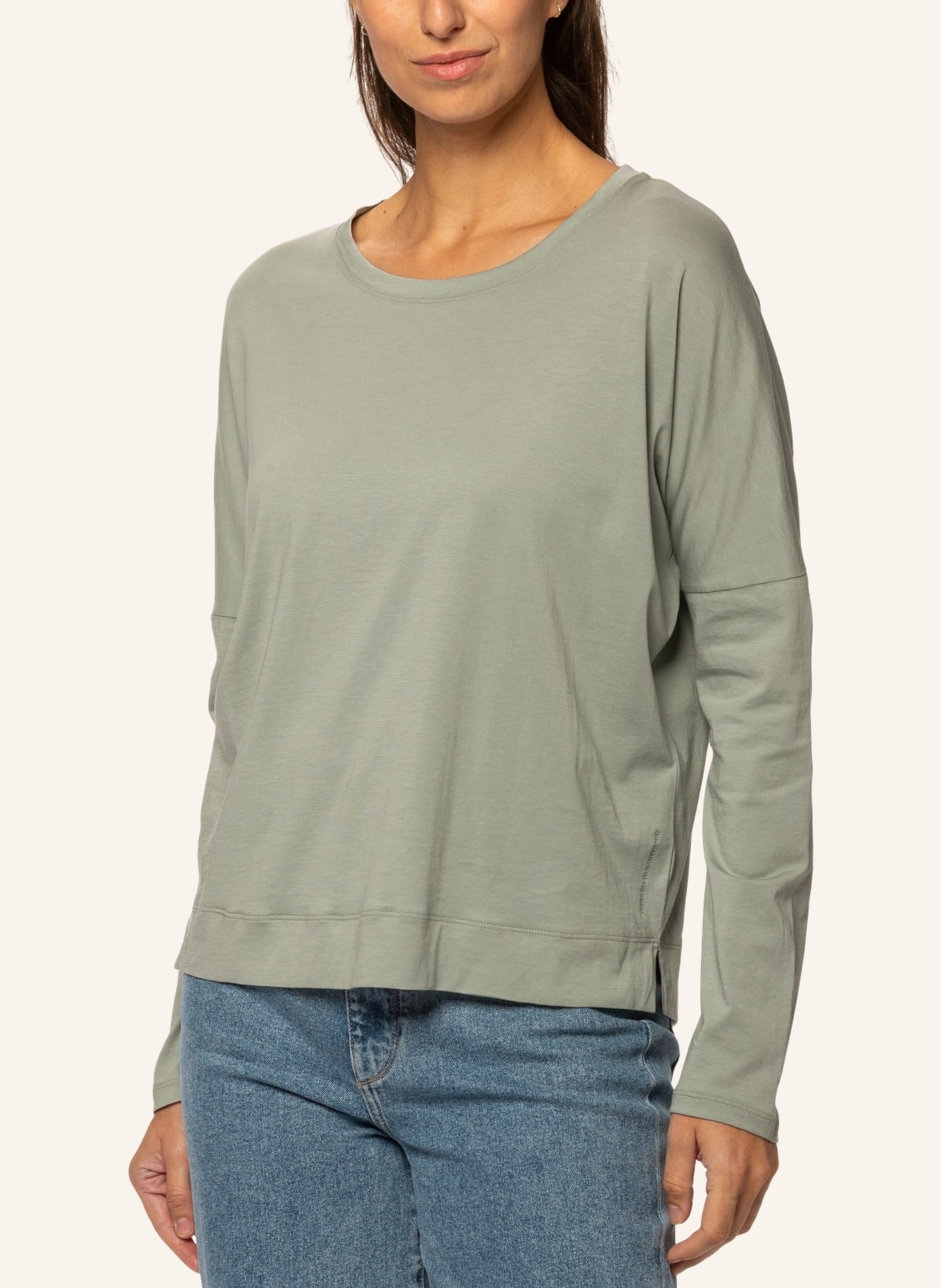 TRUSTED HANDWORK Round Neck 1/1-Sleeve T-Shirt w. Dropped Shoulder, Farbe: GRÜN (Bild 7)