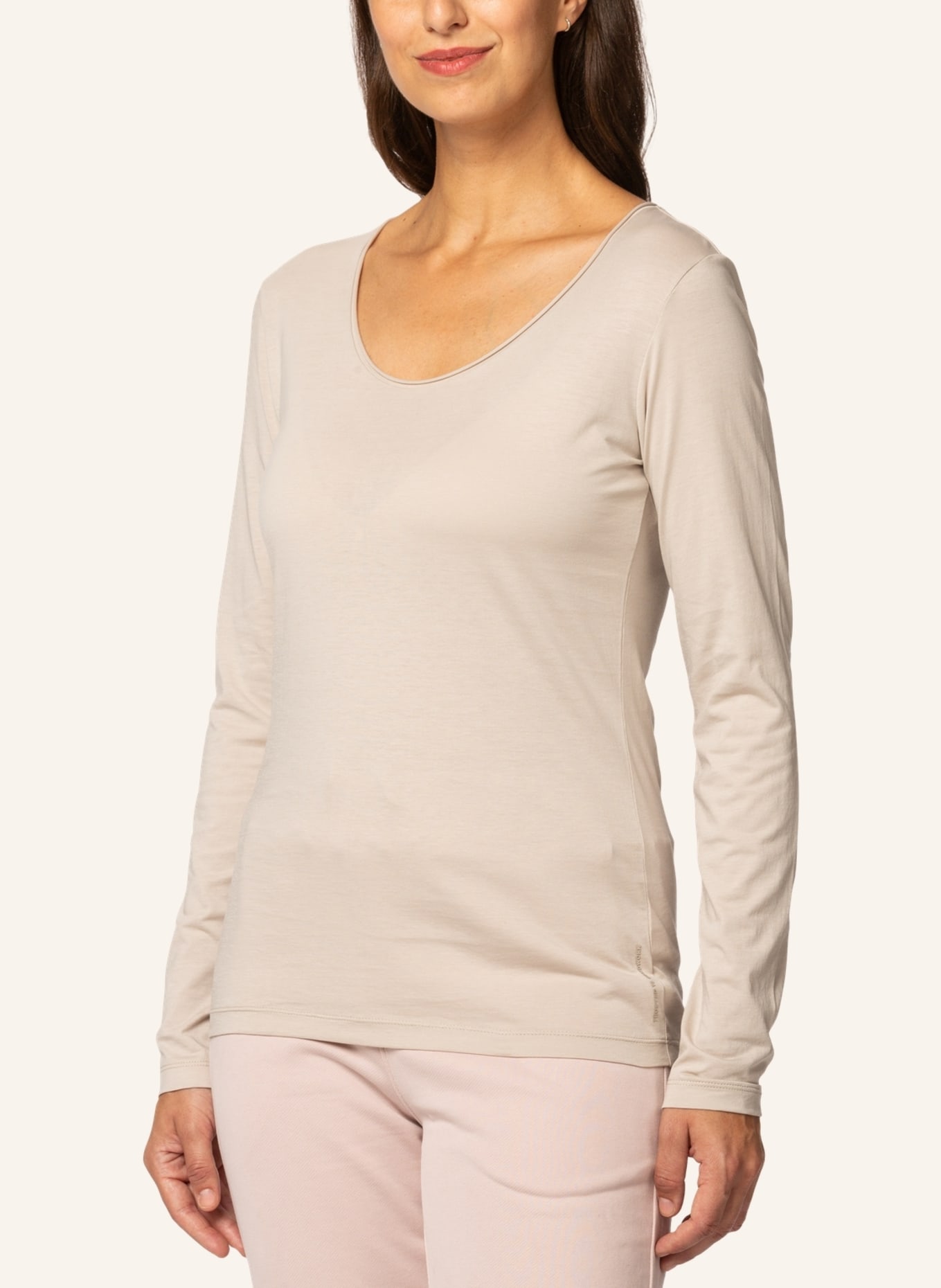 TRUSTED HANDWORK 1/1-Sleeve T-Shirt with Roll Edge, Farbe: BEIGE (Bild 7)