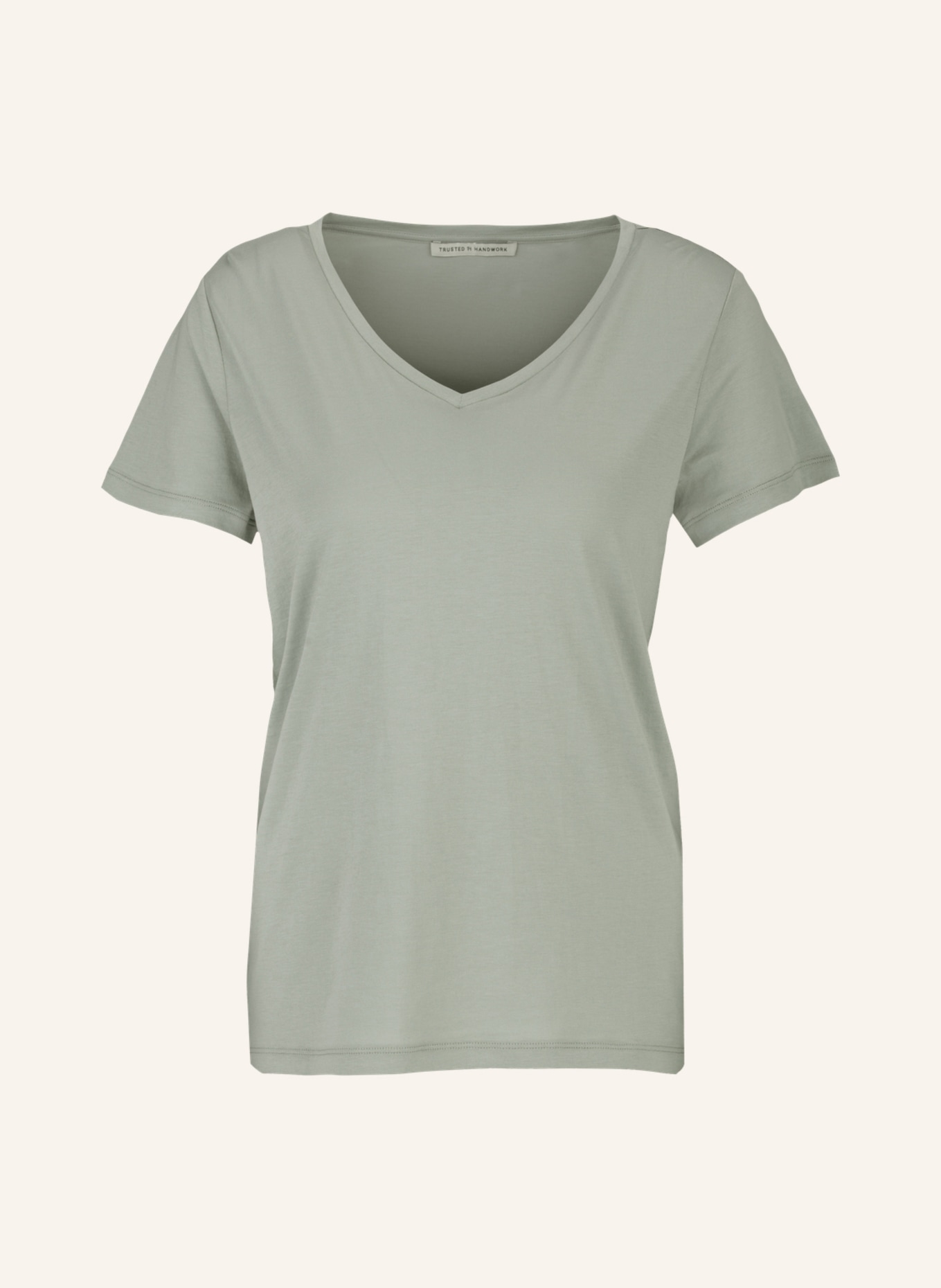 TRUSTED HANDWORK V-Neck 1/2-Sleeve T-Shirt, Farbe: GRÜN (Bild 1)