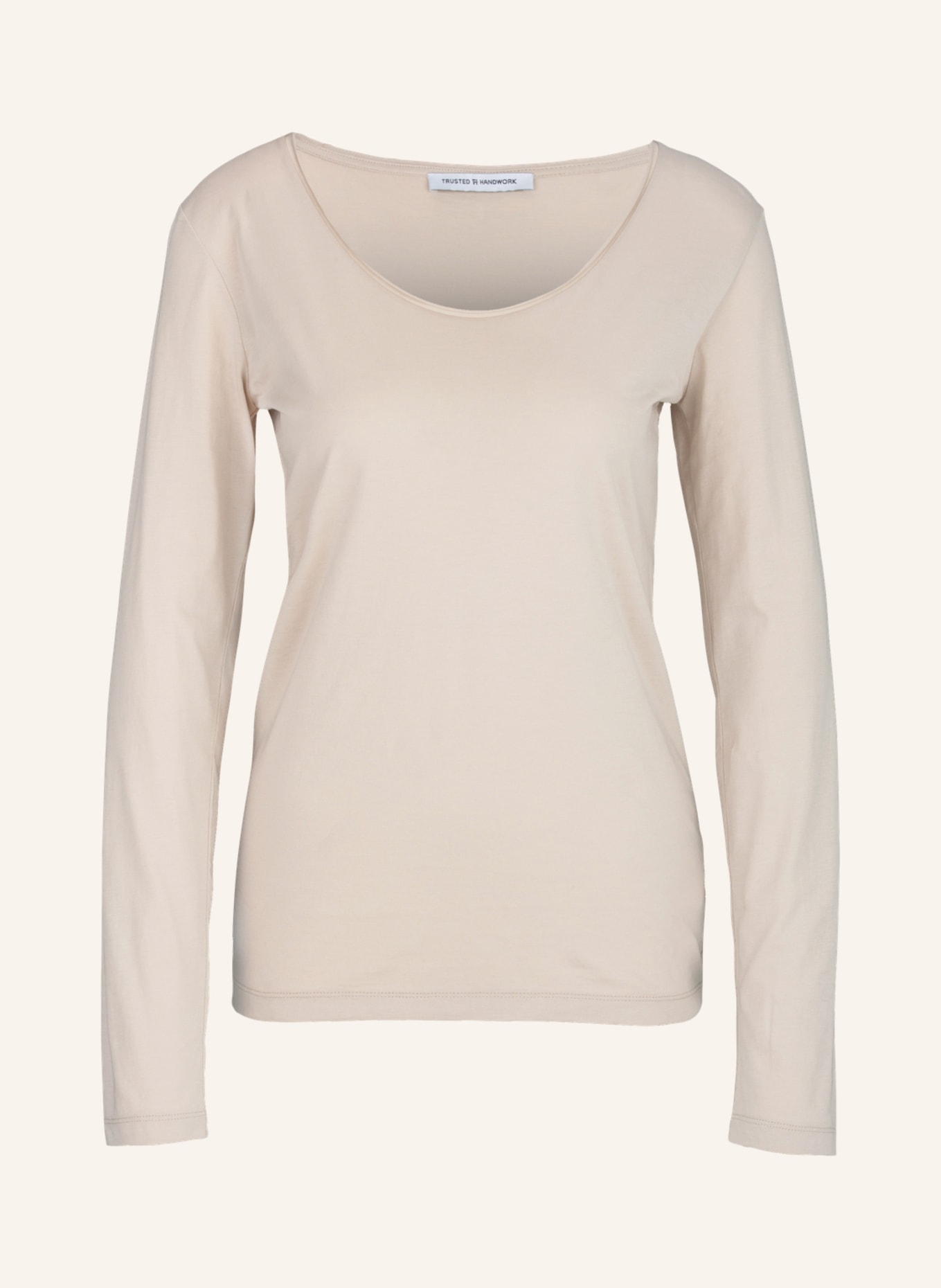 TRUSTED HANDWORK 1/1-Sleeve T-Shirt with Roll Edge, Farbe: BEIGE (Bild 1)