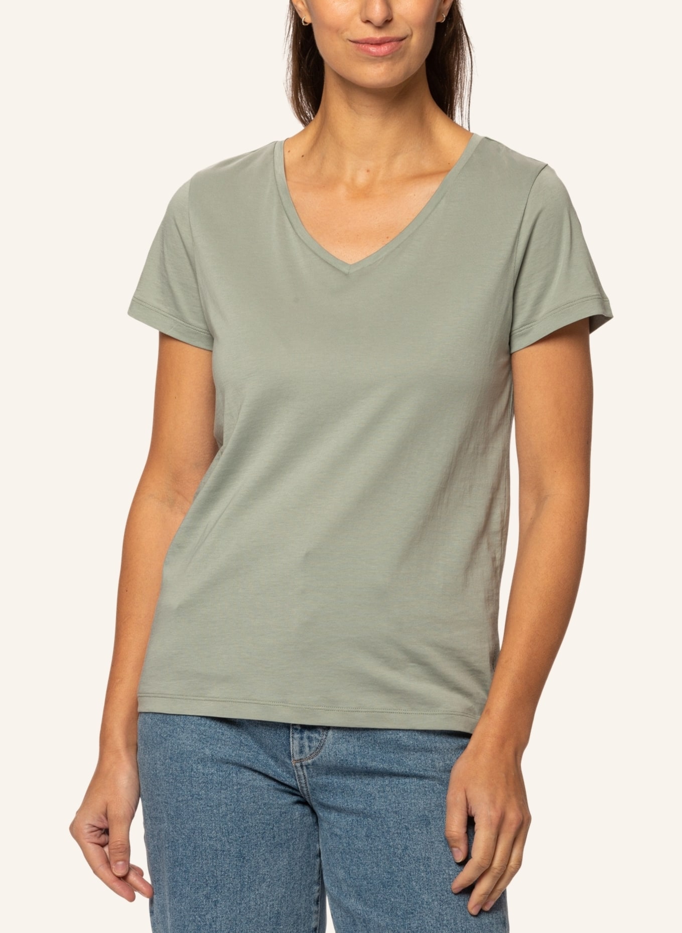 TRUSTED HANDWORK V-Neck 1/2-Sleeve T-Shirt, Farbe: GRÜN (Bild 3)