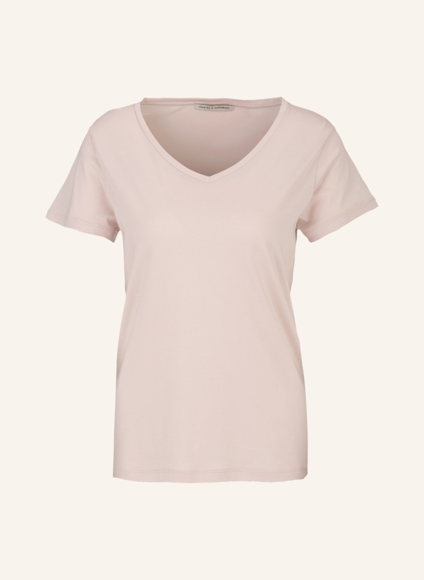 TRUSTED HANDWORK V-Neck 1/2-Sleeve T-Shirt, Farbe: PINK (Bild 1)