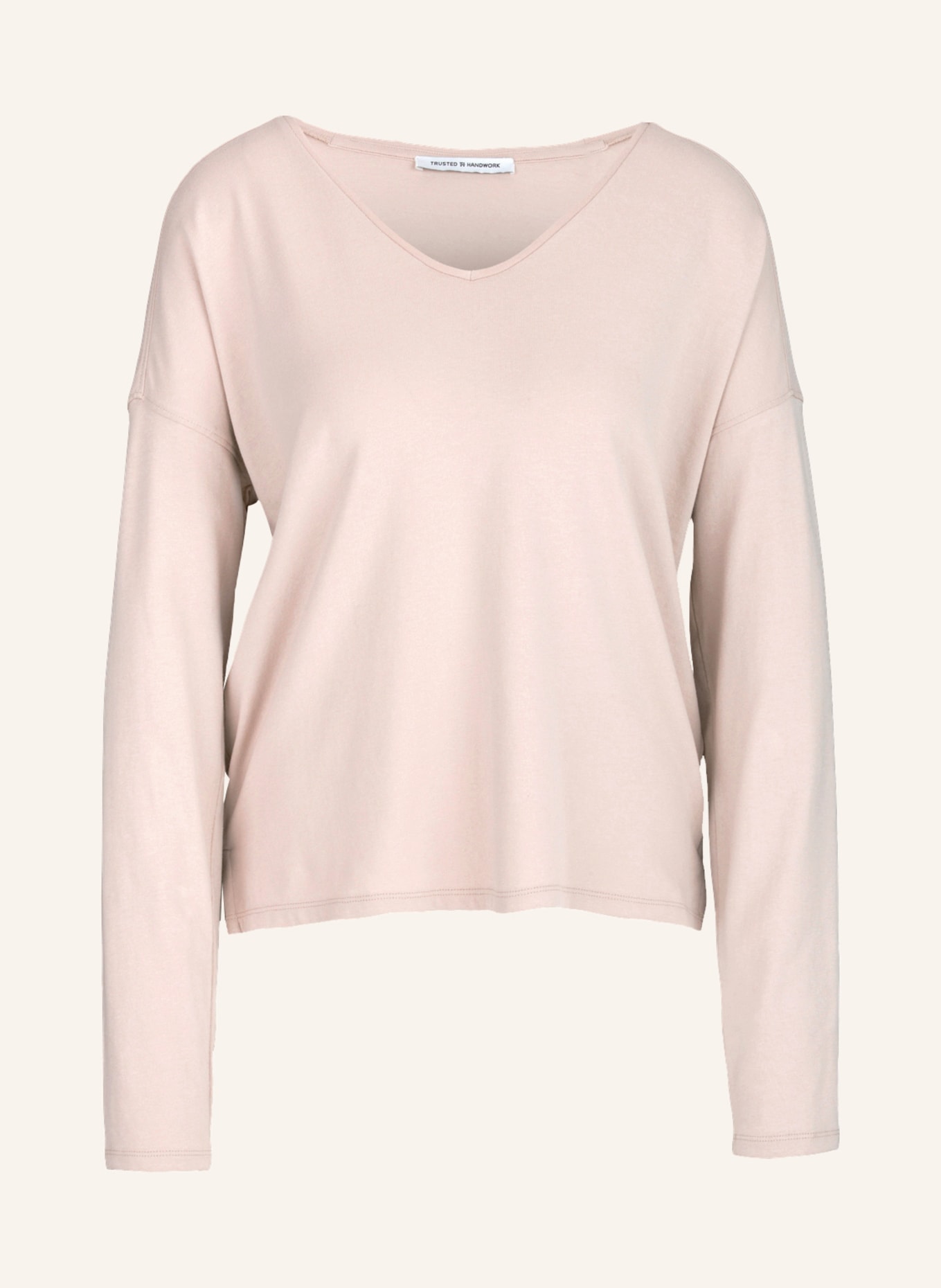 TRUSTED HANDWORK V-Neck 1/1-Sleeve T-Shirt, Farbe: PINK (Bild 1)