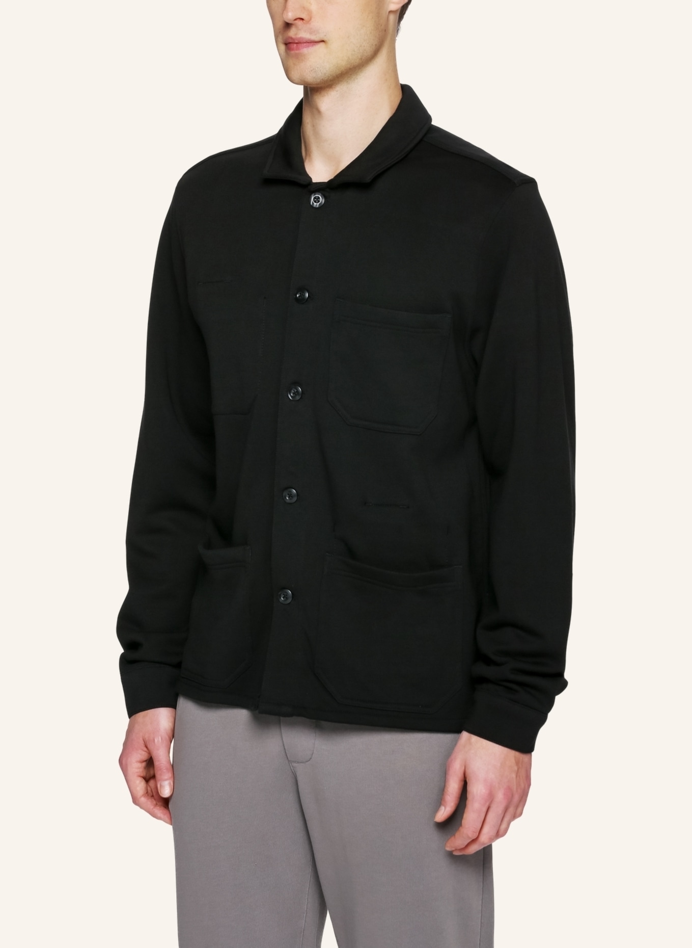 TRUSTED HANDWORK 1/1-Sleeve Overshirt with Inside Pockets, Farbe: SCHWARZ (Bild 7)