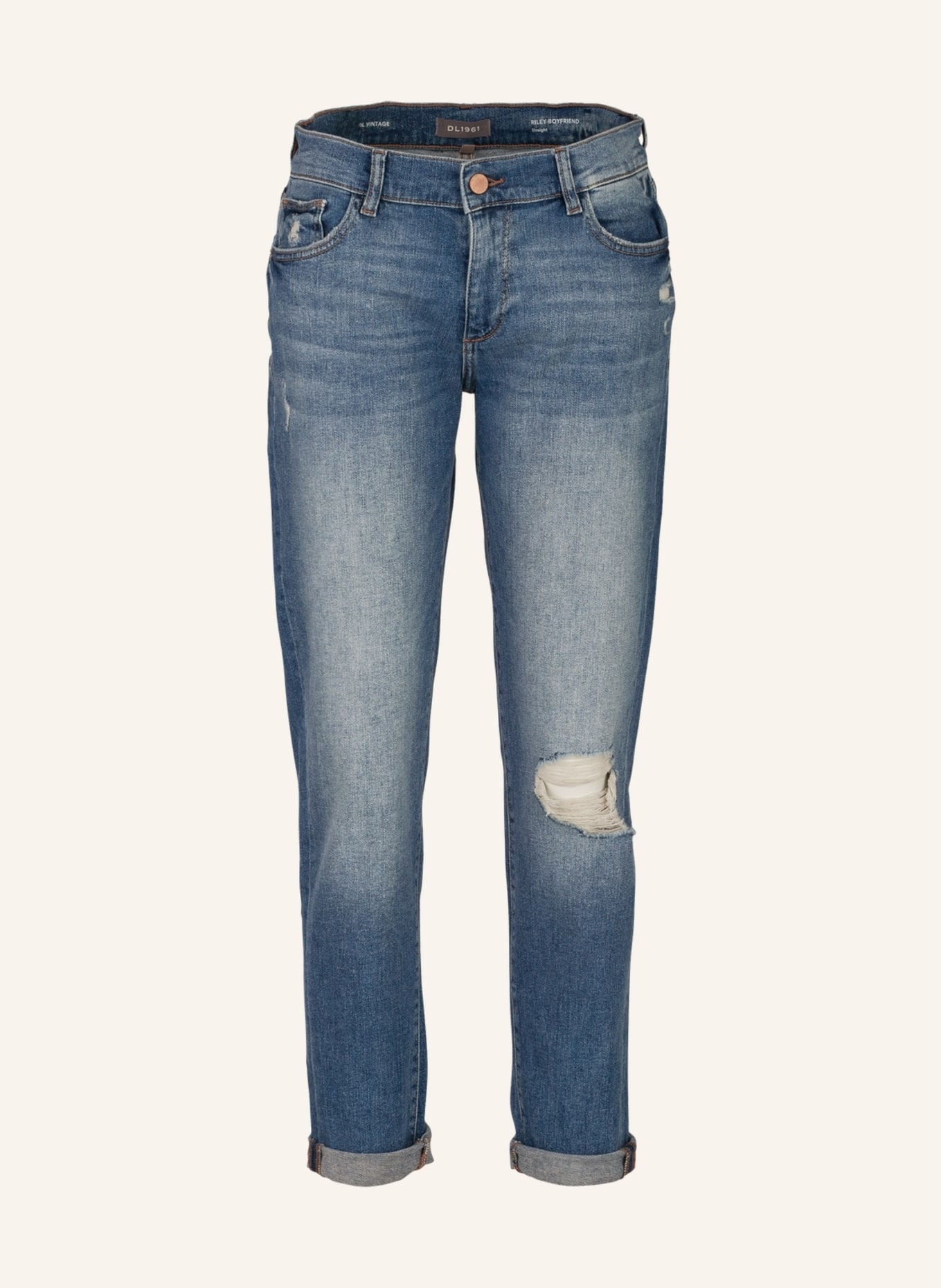 DL1961 Destroyed Jeans RILEY BOYFRIEND, Farbe: BLAU (Bild 1)