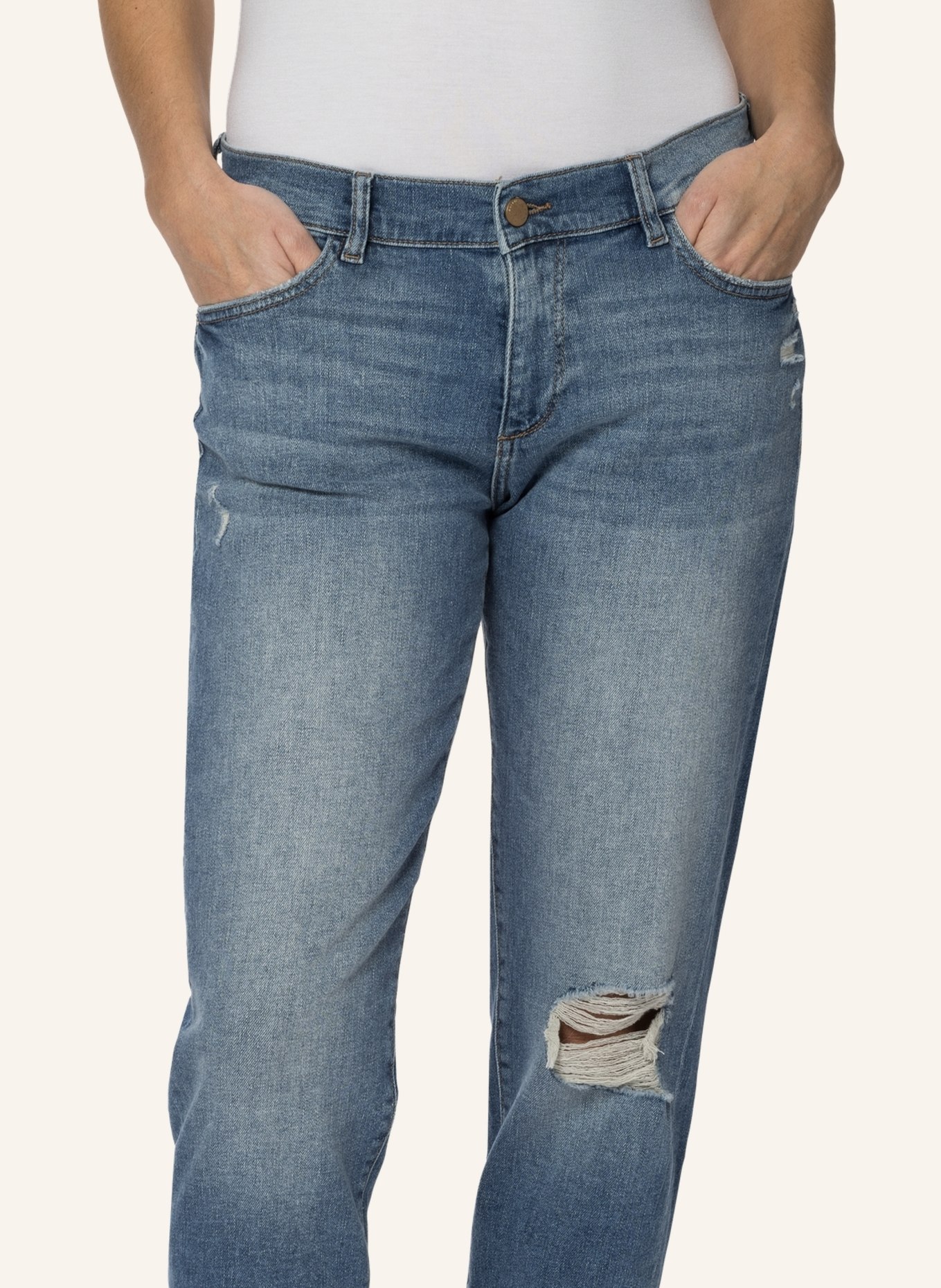 DL1961 Destroyed Jeans RILEY BOYFRIEND, Farbe: BLAU (Bild 6)