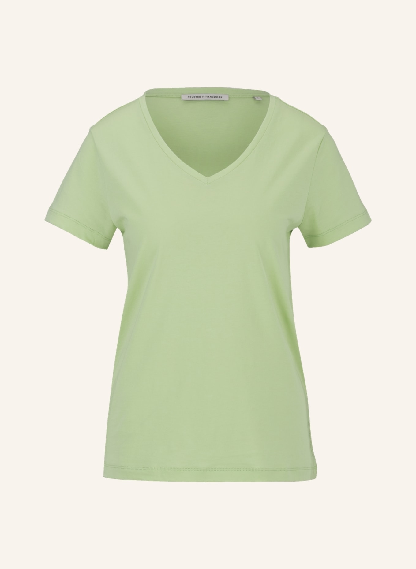 TRUSTED HANDWORK V-Neck 1/2-Sleeve T-Shirt, Farbe: GRÜN (Bild 1)