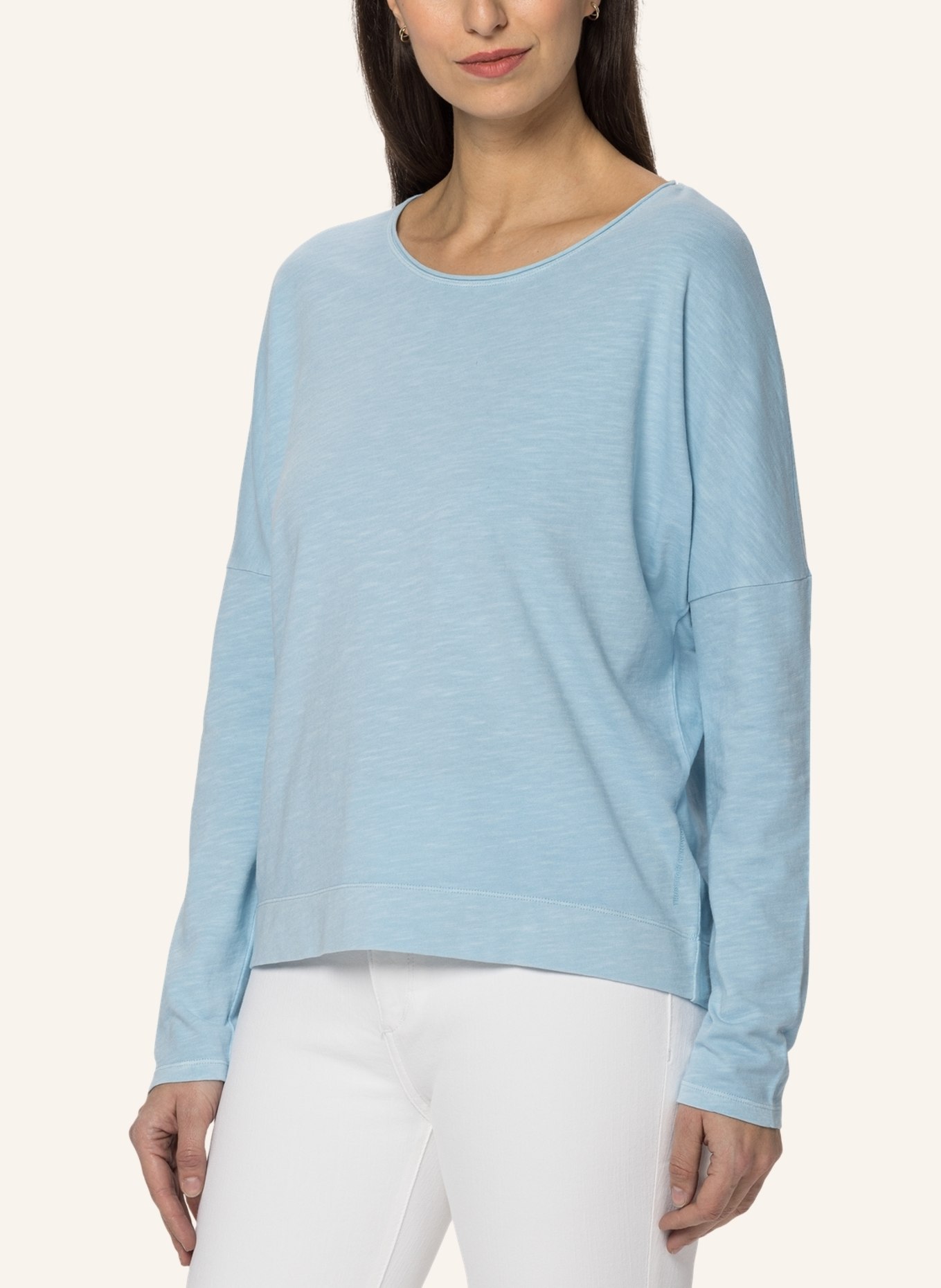 TRUSTED HANDWORK Round Neck 1/1-Sleeve T-Shirt w.Dropped Shoulder, Farbe: BLAU (Bild 6)