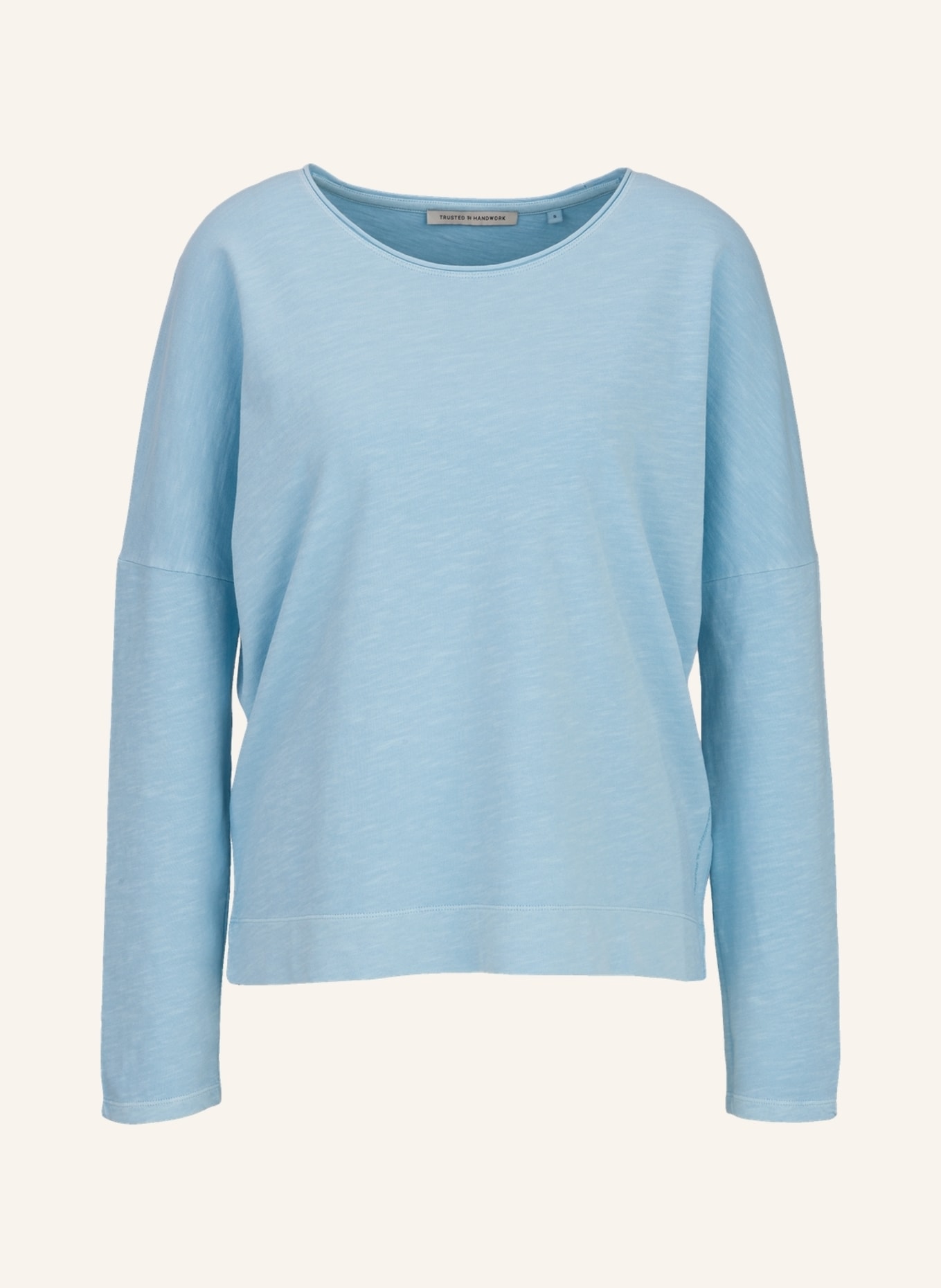 TRUSTED HANDWORK Round Neck 1/1-Sleeve T-Shirt w.Dropped Shoulder, Farbe: BLAU (Bild 1)