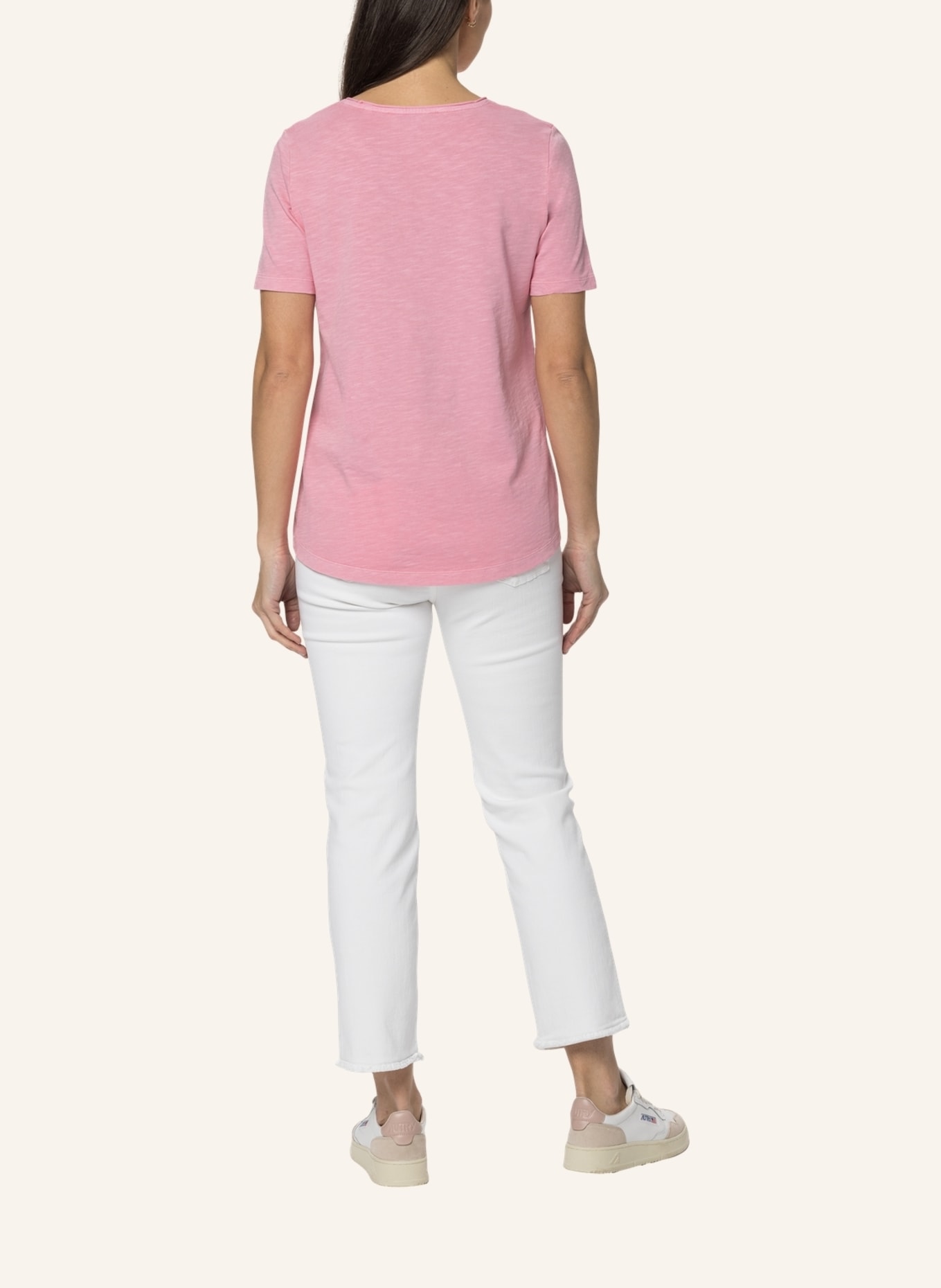 TRUSTED HANDWORK V-Neck 3/4-Sleeve T-Shirt with Open Edge, Farbe: PINK (Bild 2)