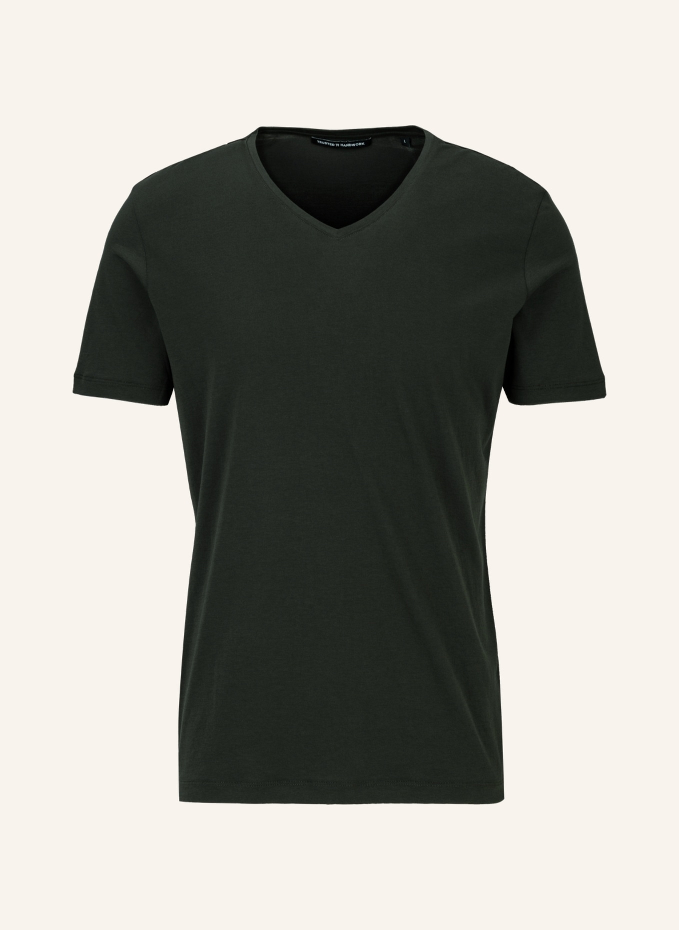 TRUSTED HANDWORK V Neck 1/2-Sleeve T-Shirt, Farbe: GRÜN (Bild 1)